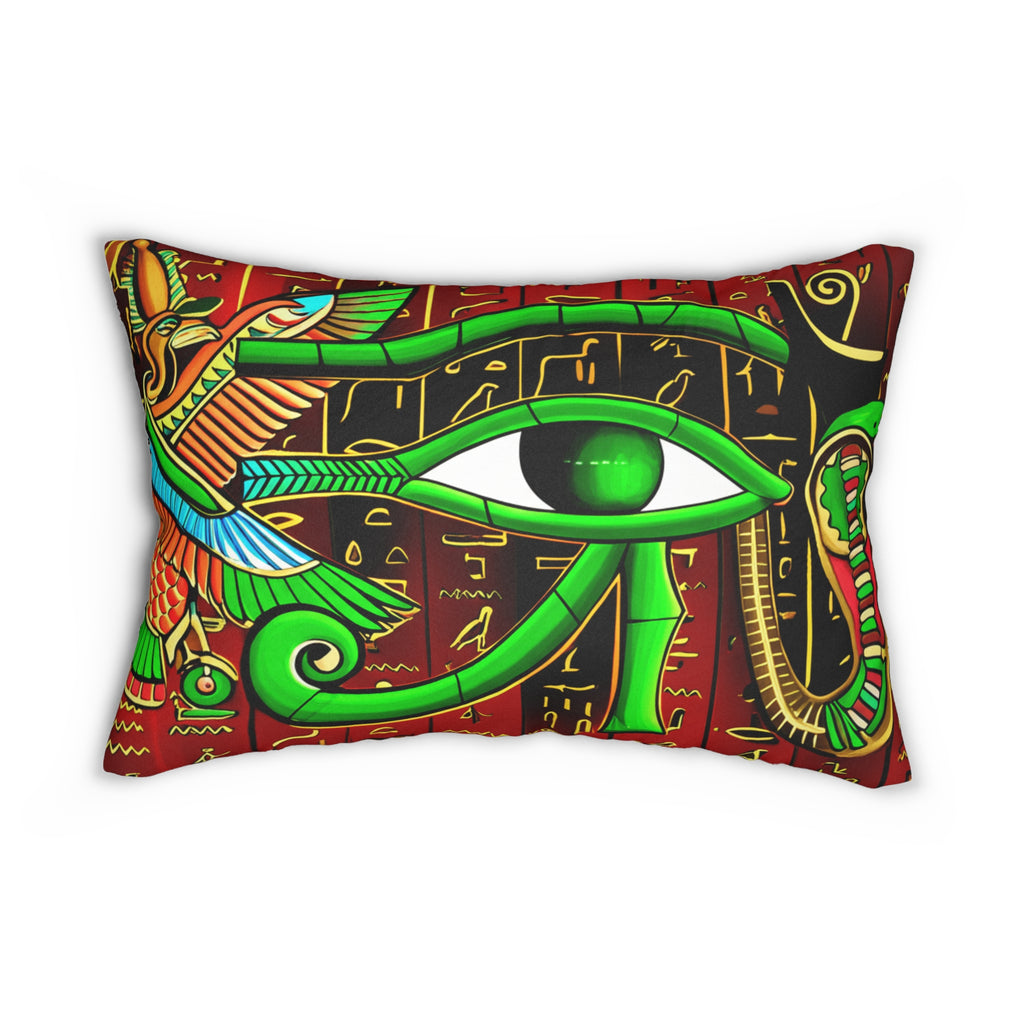 Egyptian-Inspired Lumbar Pillow, Bohemian Home Decor, Comfortable Accent Cushion, Unique Gift for Art Lovers, Egyptian Motif Pillow