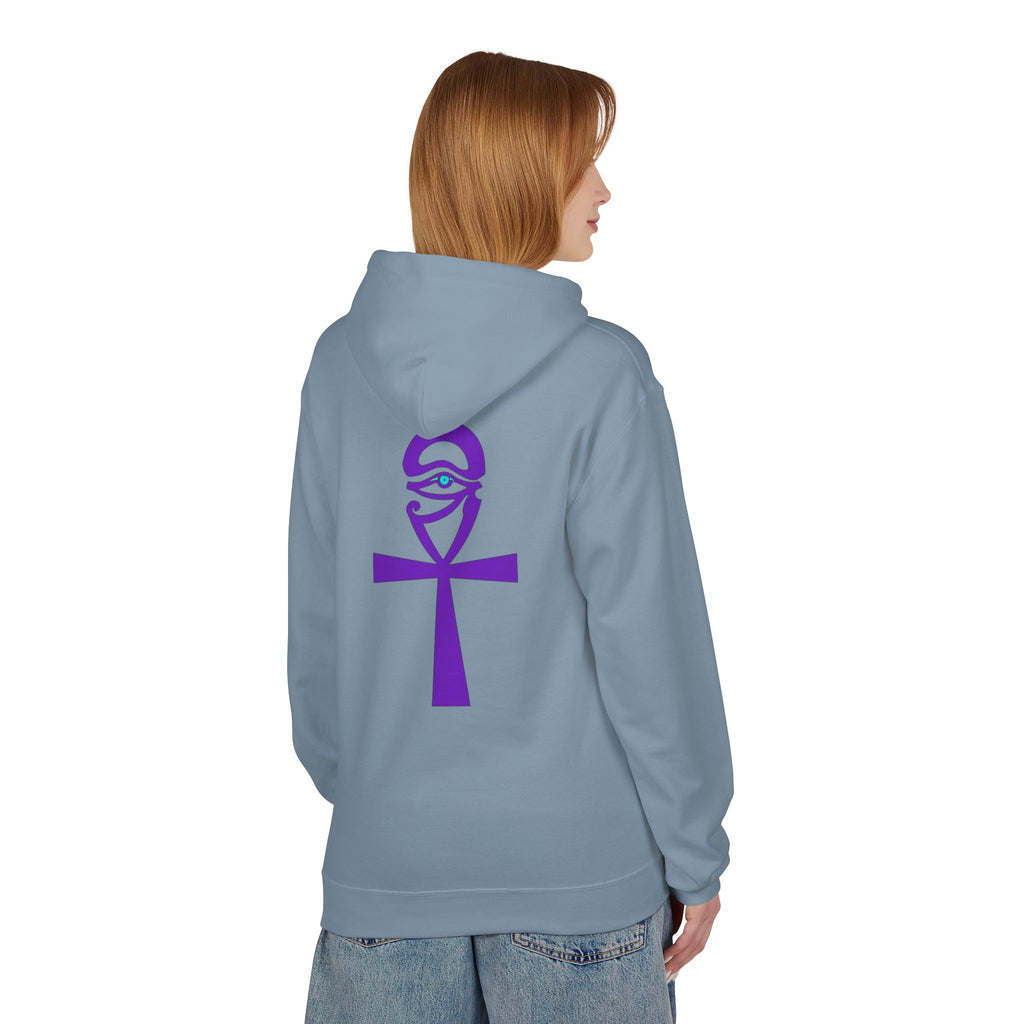 Ankh Symbol Fleece Hoodie | Unisex Cozy Wear for Spiritual Souls, Perfect Gift for Festivals, Meditation, and Everyday Comfort