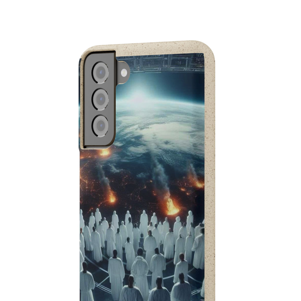 Galactic Gathering Biodegradable Phone Case - Eco-Friendly Cosmic Design