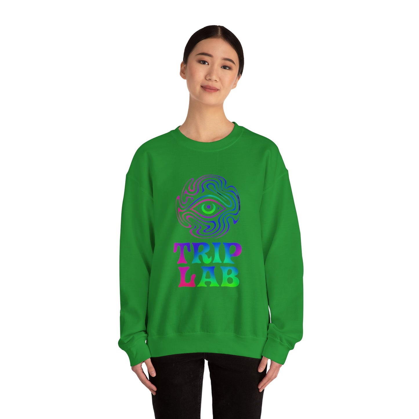 Psychedelic Trip Lab Sweatshirt, Unisex Crewneck, Cozy Gift for Festival Lovers, Casual Wear, Street Style