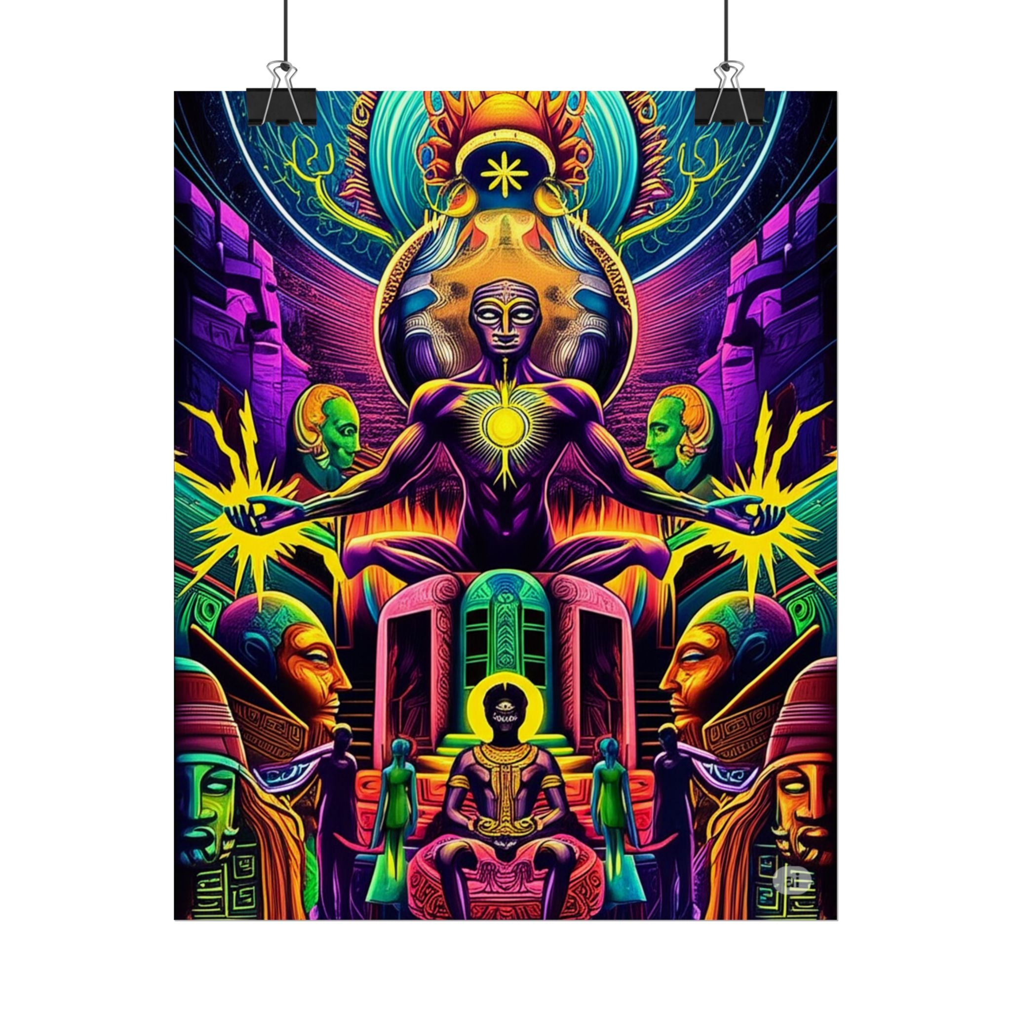 Psychedelic Art Rolled Posters, Colorful Wall Decor, Spiritual Wall Art, Festival Decoration, Bohemian Home Decor