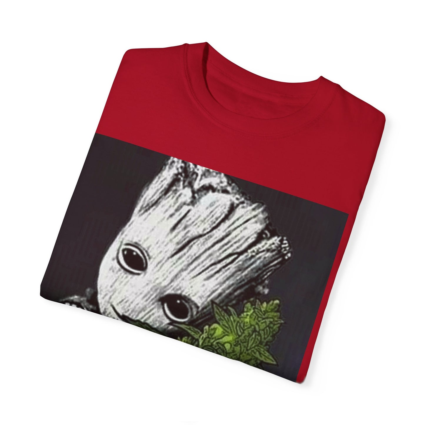 Garment-Dyed T-Shirt - Cute Groot with Plants Graphic
