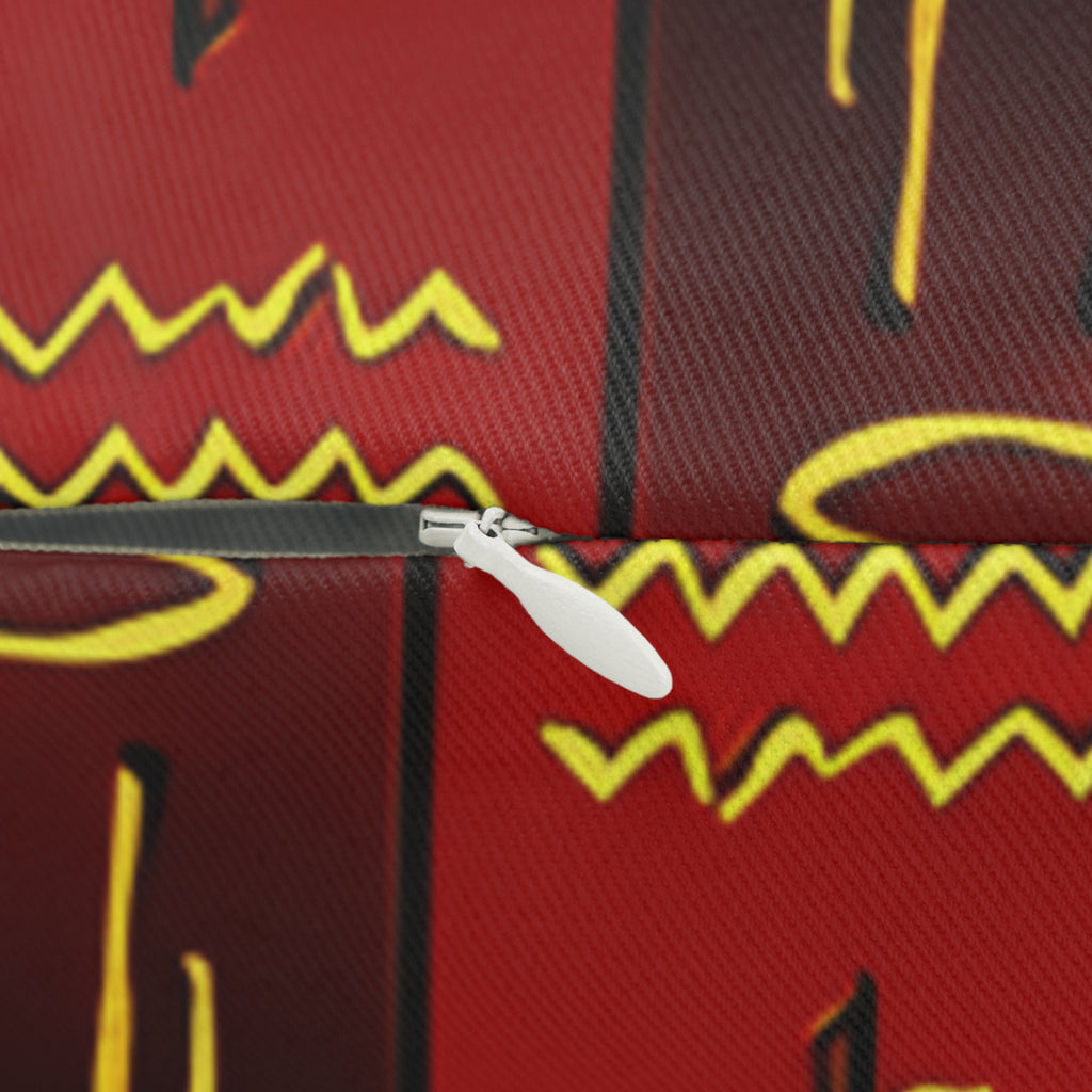 Egyptian-Inspired Lumbar Pillow, Bohemian Home Decor, Comfortable Accent Cushion, Unique Gift for Art Lovers, Egyptian Motif Pillow