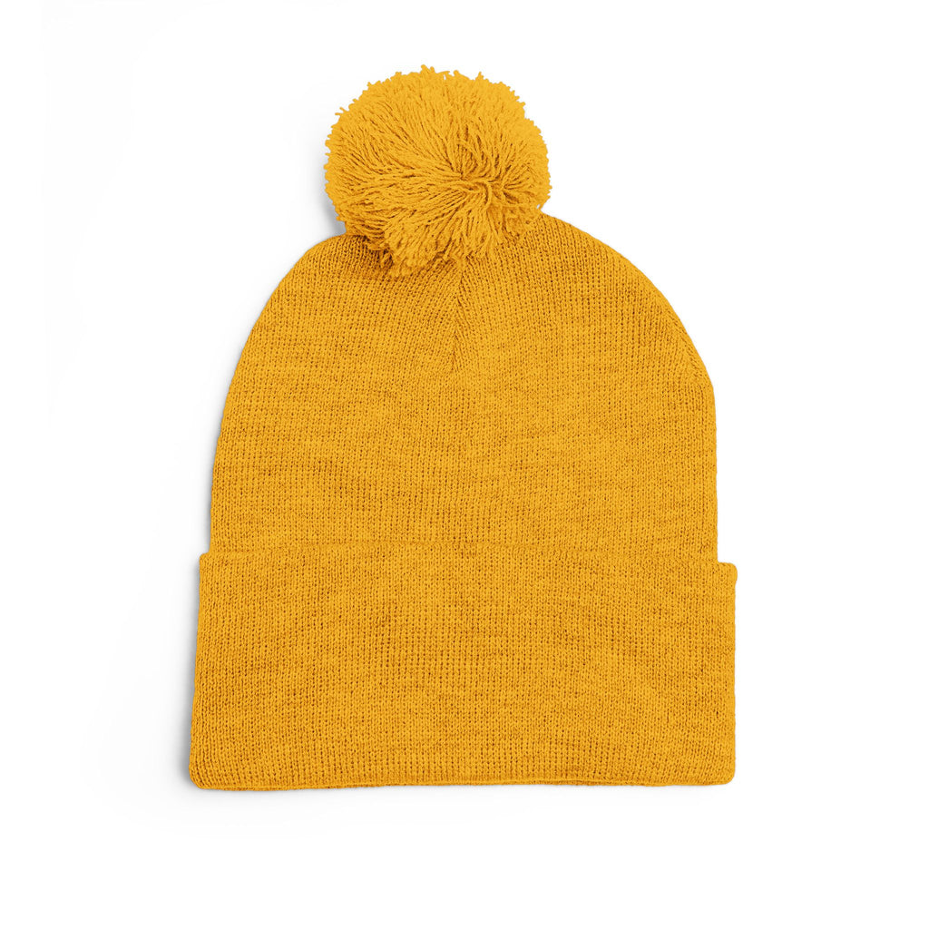 Pom-Pom Knit Cap (Embroidery)