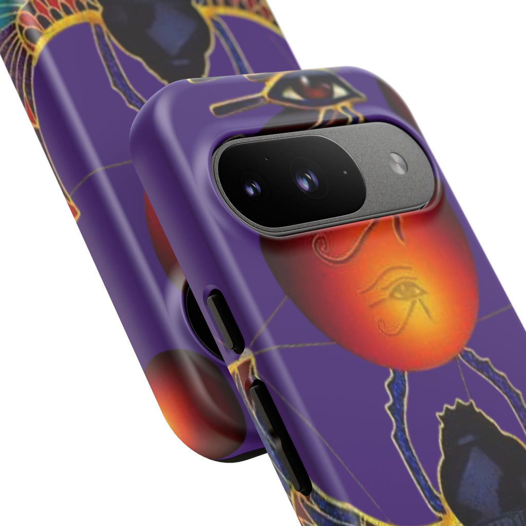 Colorful Phone Case with Egyptian-Inspired Design, Tough Cases for Gift, Phone Protection, Unique Accessories, Festival Style, Phone Cover