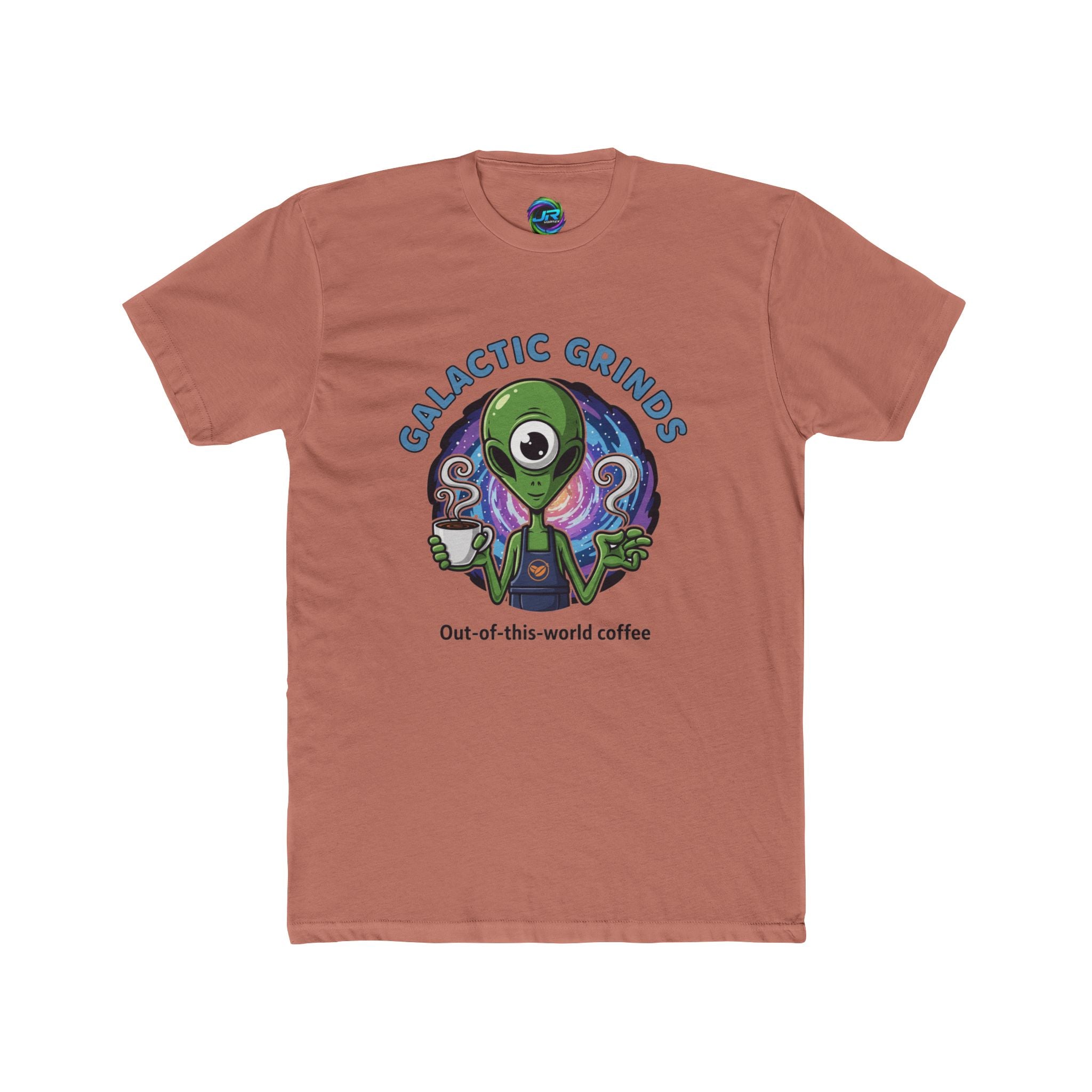 Galactic Grinds Tee, Fun Alien T-Shirt, Out-of-This-World Coffee Apparel, Unisex Graphic Tee, Sci-Fi Shirt for Coffee Lovers