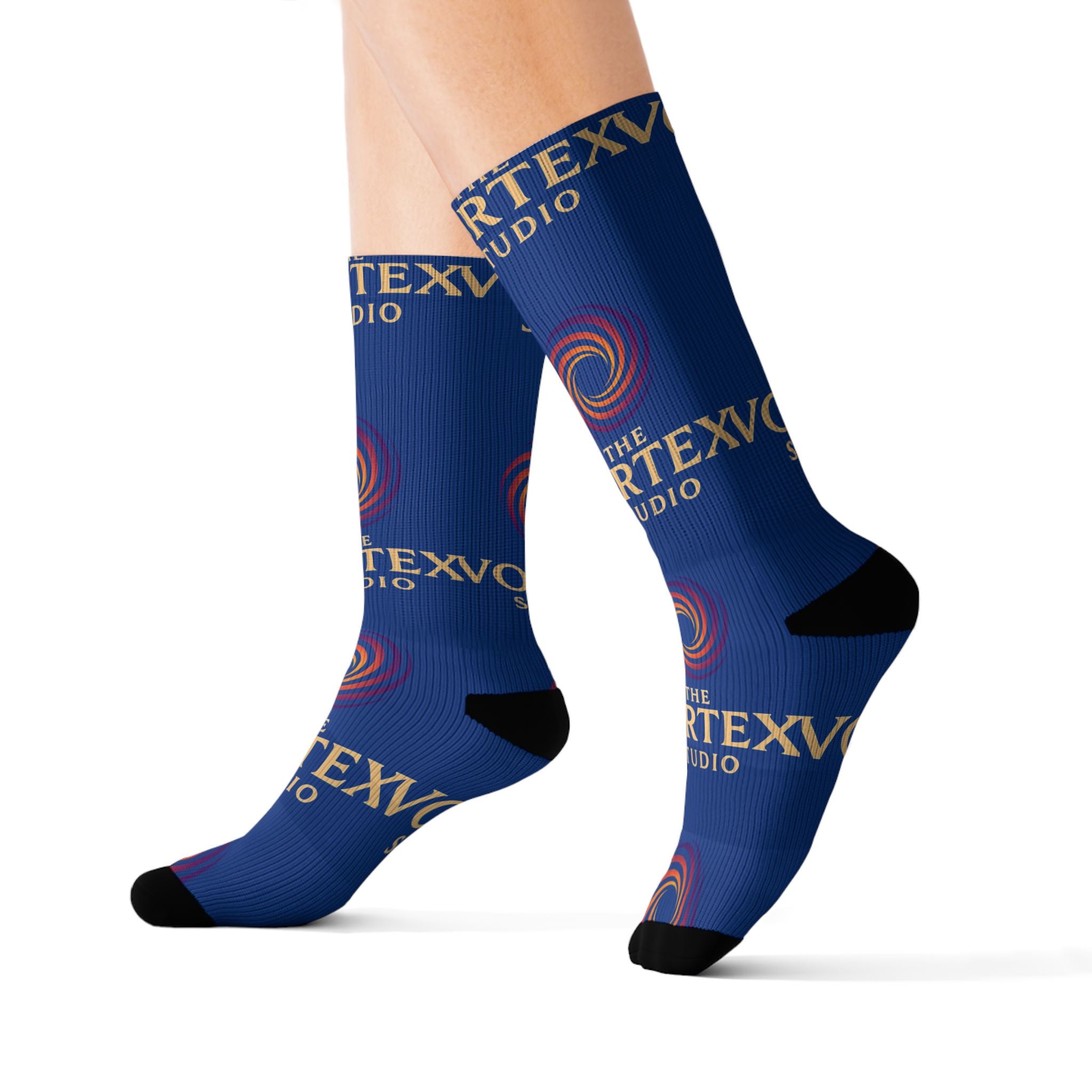 Logo Sublimation Socks — The Vortex Studio Branded Crew Socks