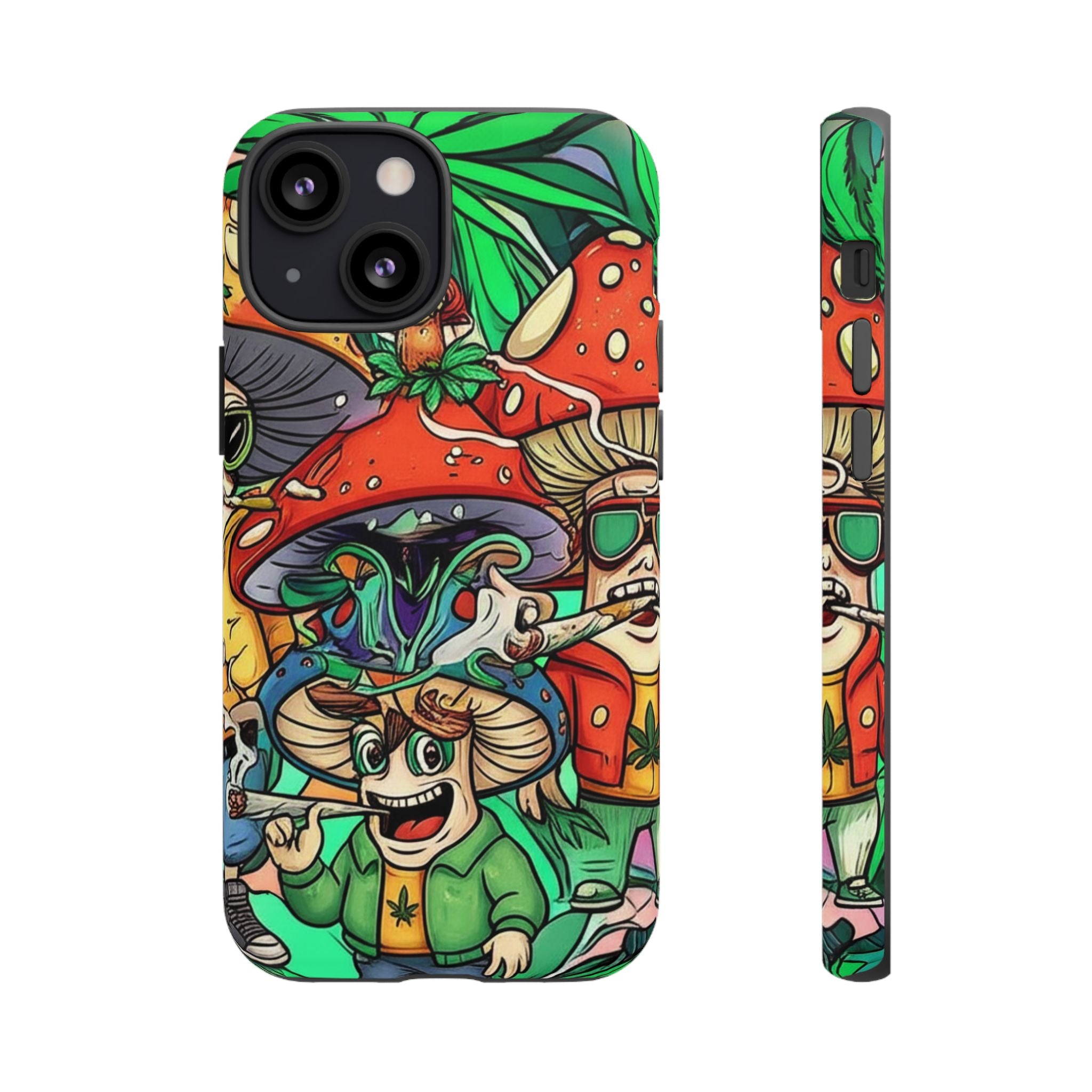 Vibrant Phone Case Featuring Funky Mushroom Art, Tough Cases, Trendy Accessories, Unique Gifts, Eclectic Style, Phone Protection