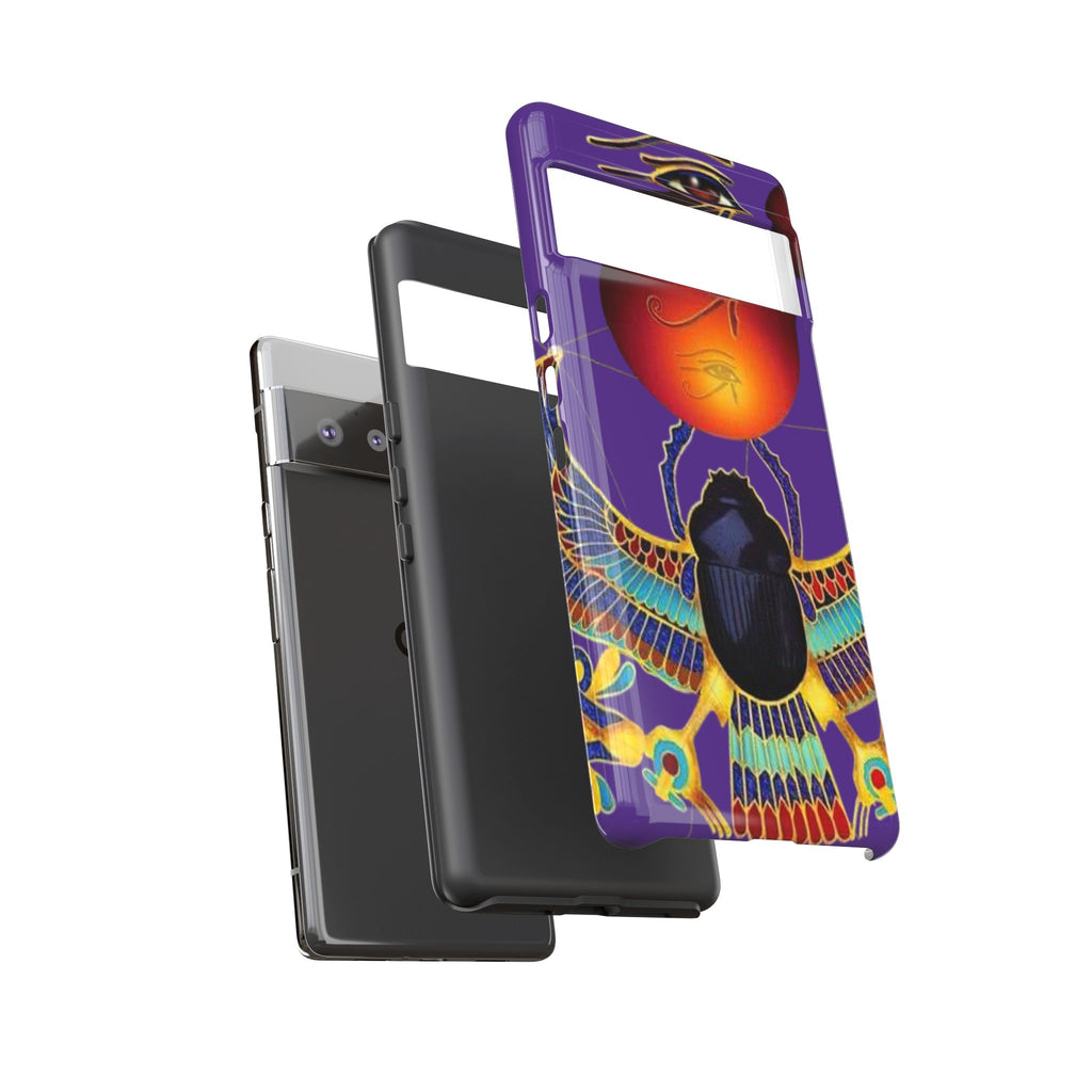 Colorful Phone Case with Egyptian-Inspired Design, Tough Cases for Gift, Phone Protection, Unique Accessories, Festival Style, Phone Cover