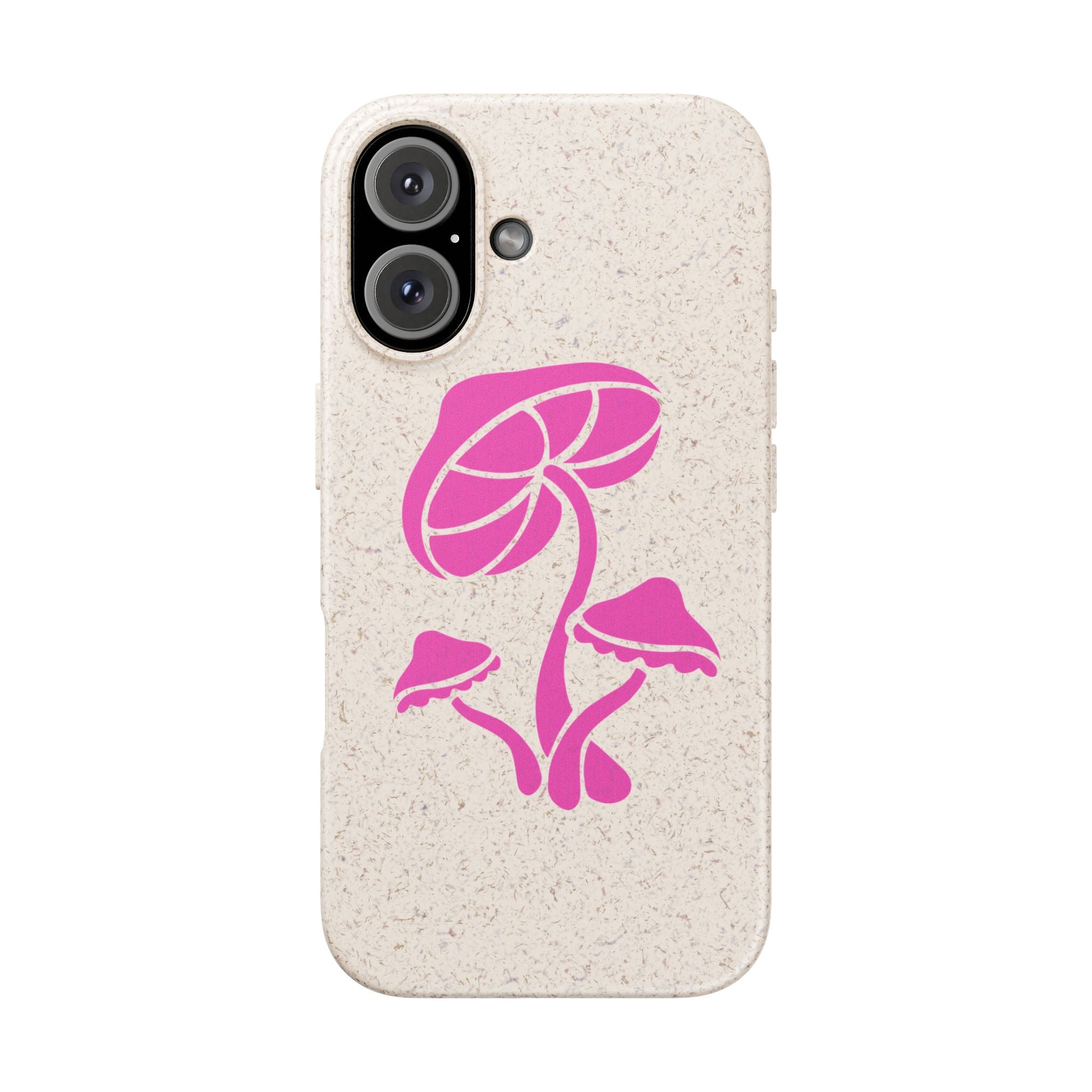 Eco-Friendly Phone Case with Pink Mushroom Design, Biodegradable Phone Cover, Sustainable Gift for Nature Lovers, Earth Day Gift, Cute Phone