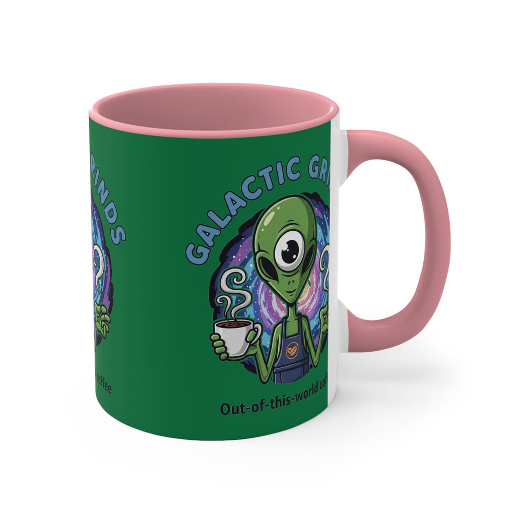 Galactic Grinds Alien Accent Mug - Fun Coffee Mug, Space Lover Gift, Unique Kitchen Decor, Whimsical Alien Design, Out-of-this-world Coffee