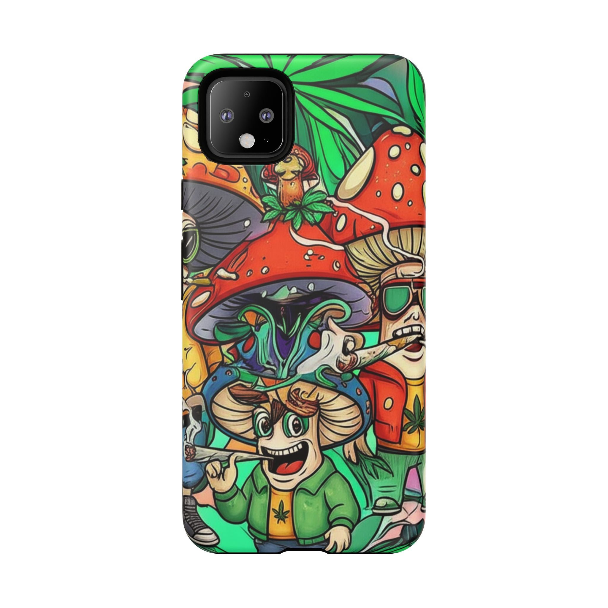 Vibrant Phone Case Featuring Funky Mushroom Art, Tough Cases, Trendy Accessories, Unique Gifts, Eclectic Style, Phone Protection