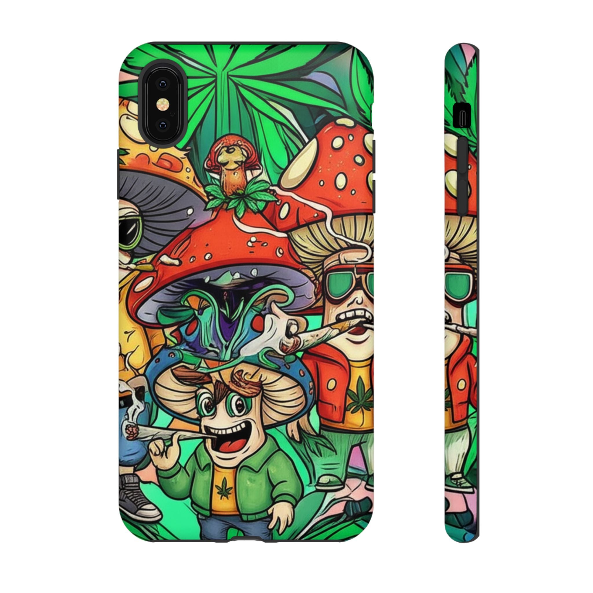 Vibrant Phone Case Featuring Funky Mushroom Art, Tough Cases, Trendy Accessories, Unique Gifts, Eclectic Style, Phone Protection