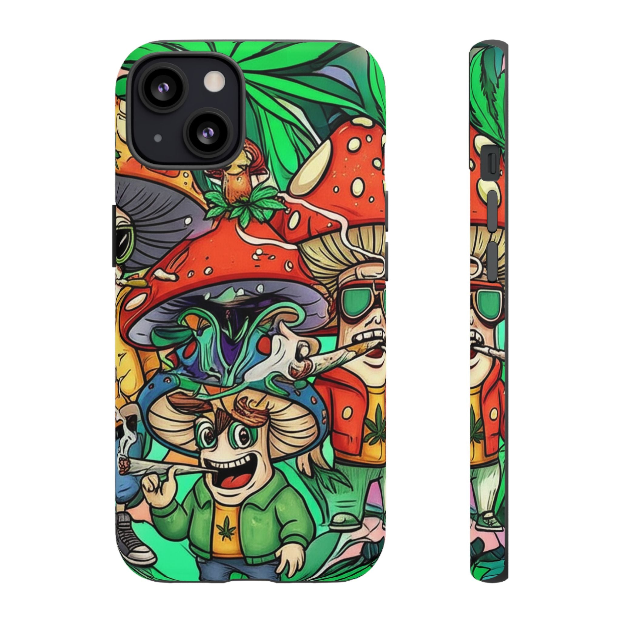 Vibrant Phone Case Featuring Funky Mushroom Art, Tough Cases, Trendy Accessories, Unique Gifts, Eclectic Style, Phone Protection
