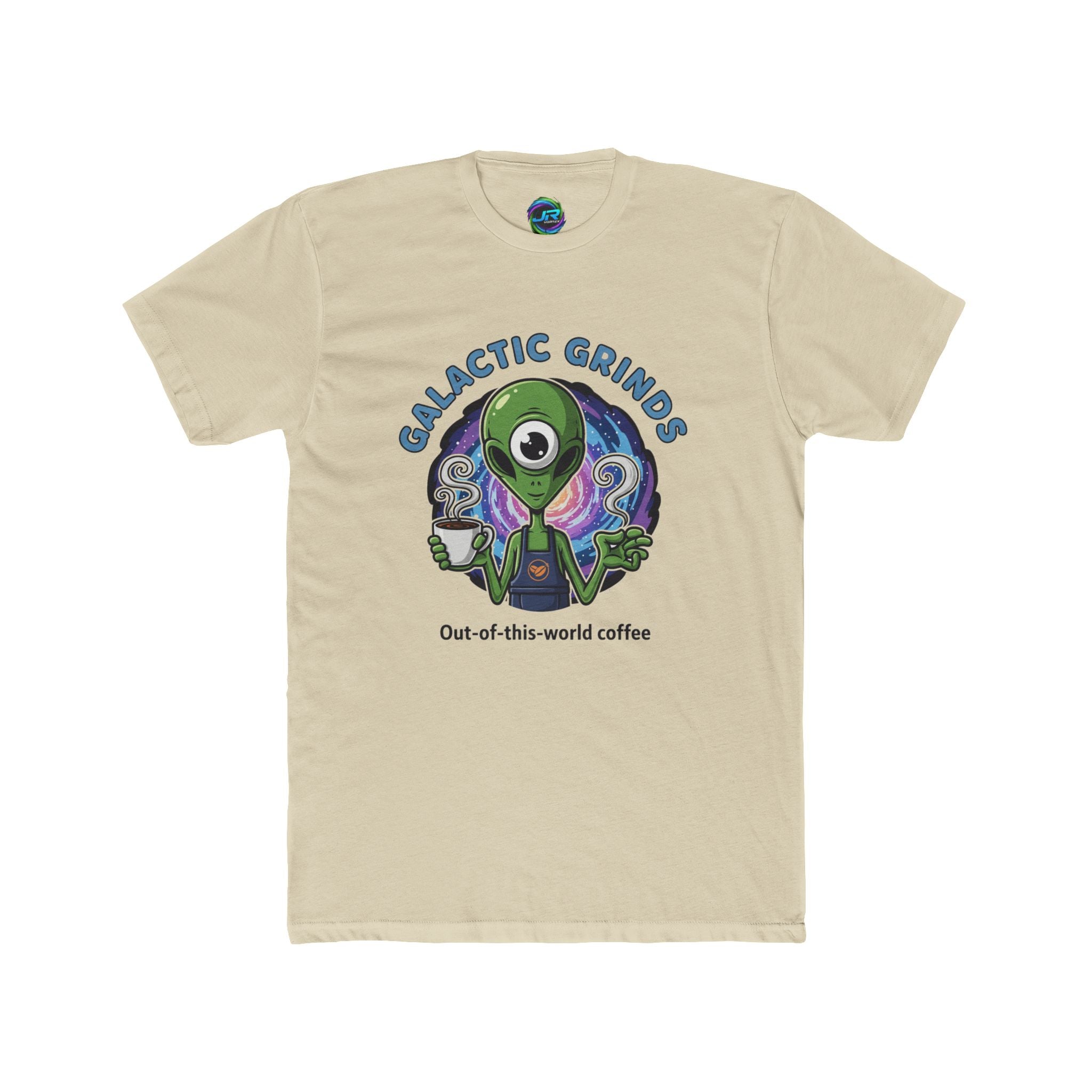 Galactic Grinds Tee, Fun Alien T-Shirt, Out-of-This-World Coffee Apparel, Unisex Graphic Tee, Sci-Fi Shirt for Coffee Lovers