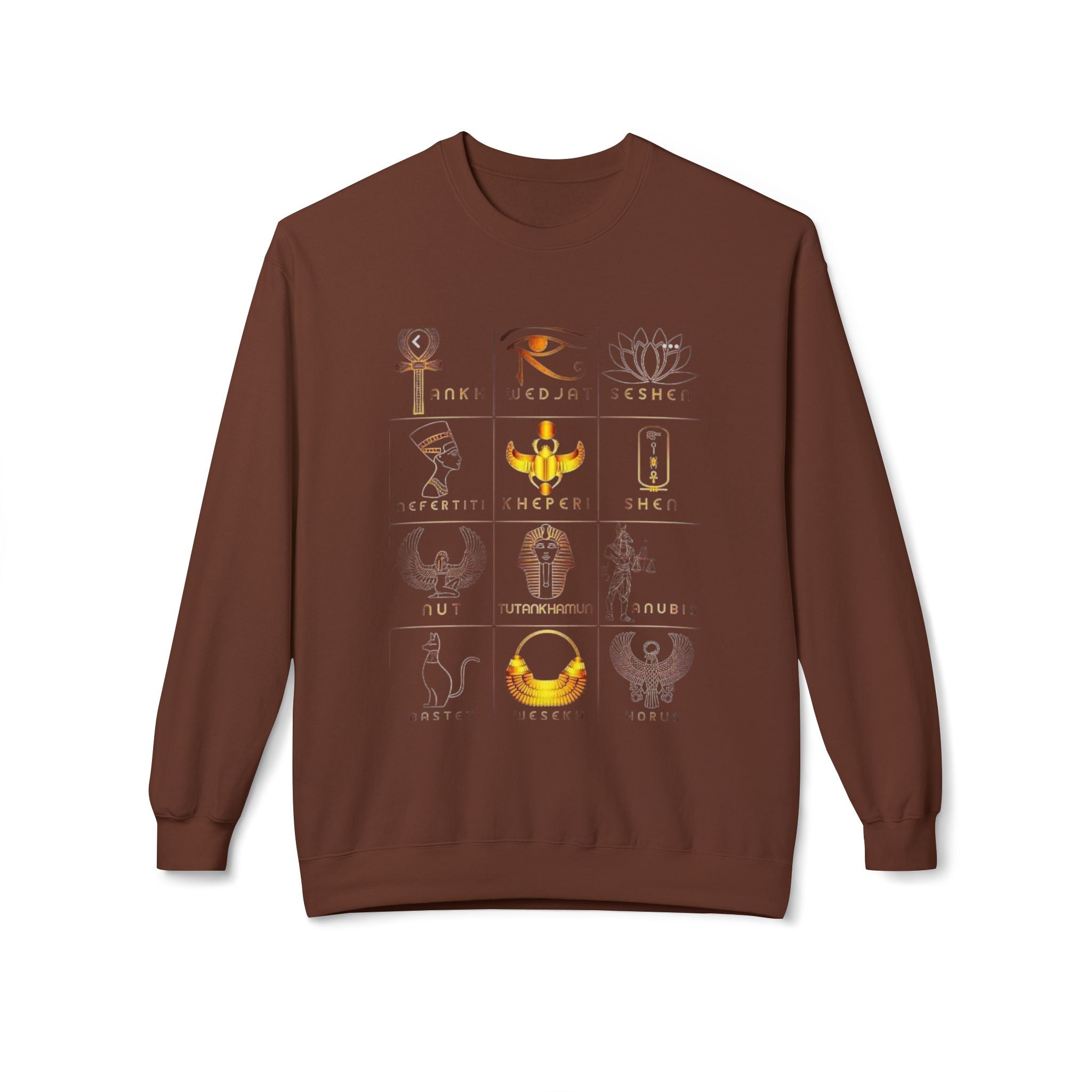 Egyptian Hieroglyphs Sweatshirt, Cozy Crewneck with Ancient Symbols, Unisex Fashion for History Lovers, Gift for Birthdays & Holidays