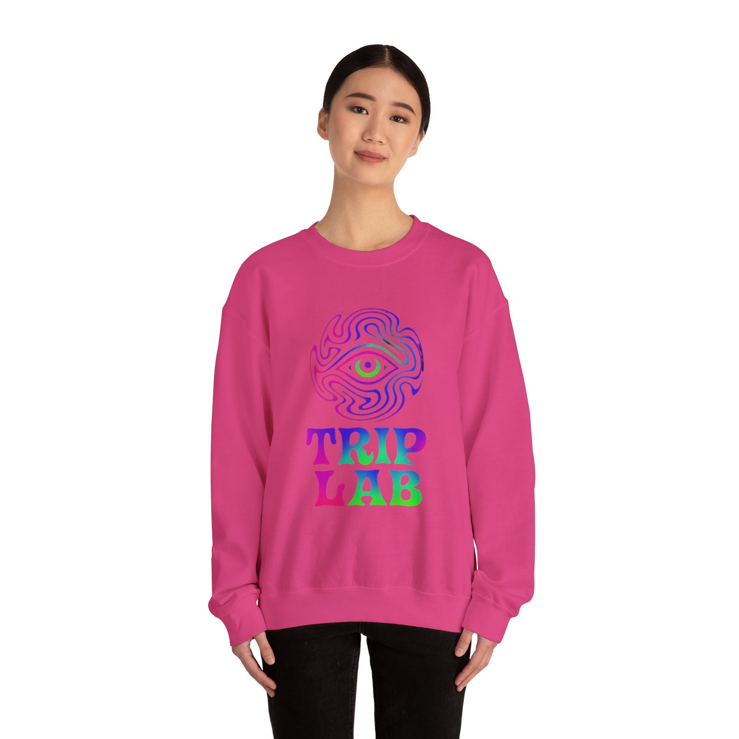Psychedelic Trip Lab Sweatshirt, Unisex Crewneck, Cozy Gift for Festival Lovers, Casual Wear, Street Style