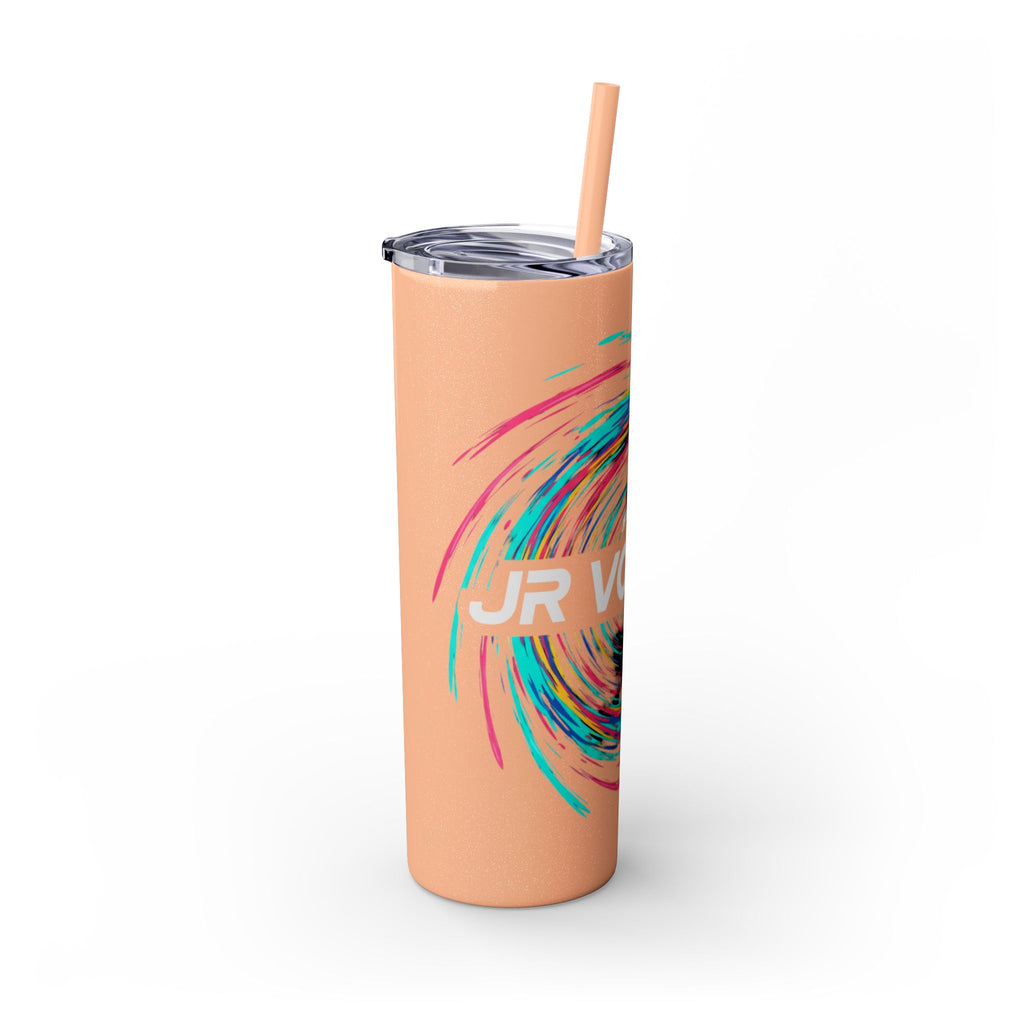 Colorful Swirl Skinny Tumbler with Straw, 20oz | Insulated Drinkware | Perfect for Gifts, Travel, Office, Beach, Summer Vibes