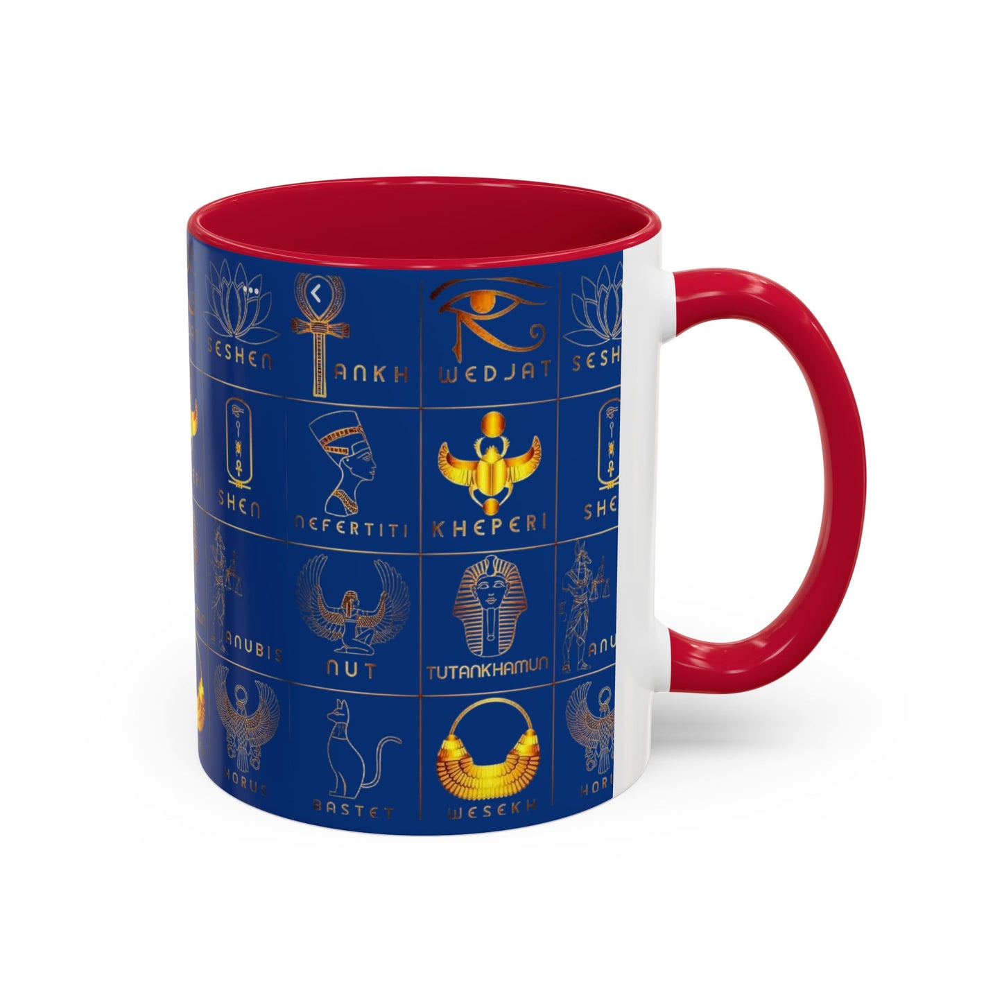 Egyptian Themed Mug, Colorful Coffee Cup, Unique Gift for Her, Art Print Mug, Home Decor, Office Tumbler, Coffee Lover Gift