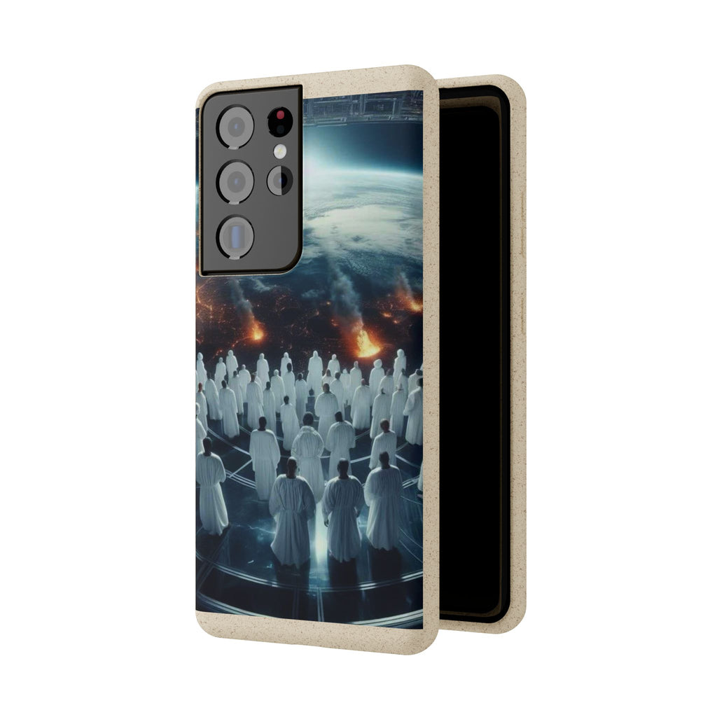Galactic Gathering Biodegradable Phone Case - Eco-Friendly Cosmic Design