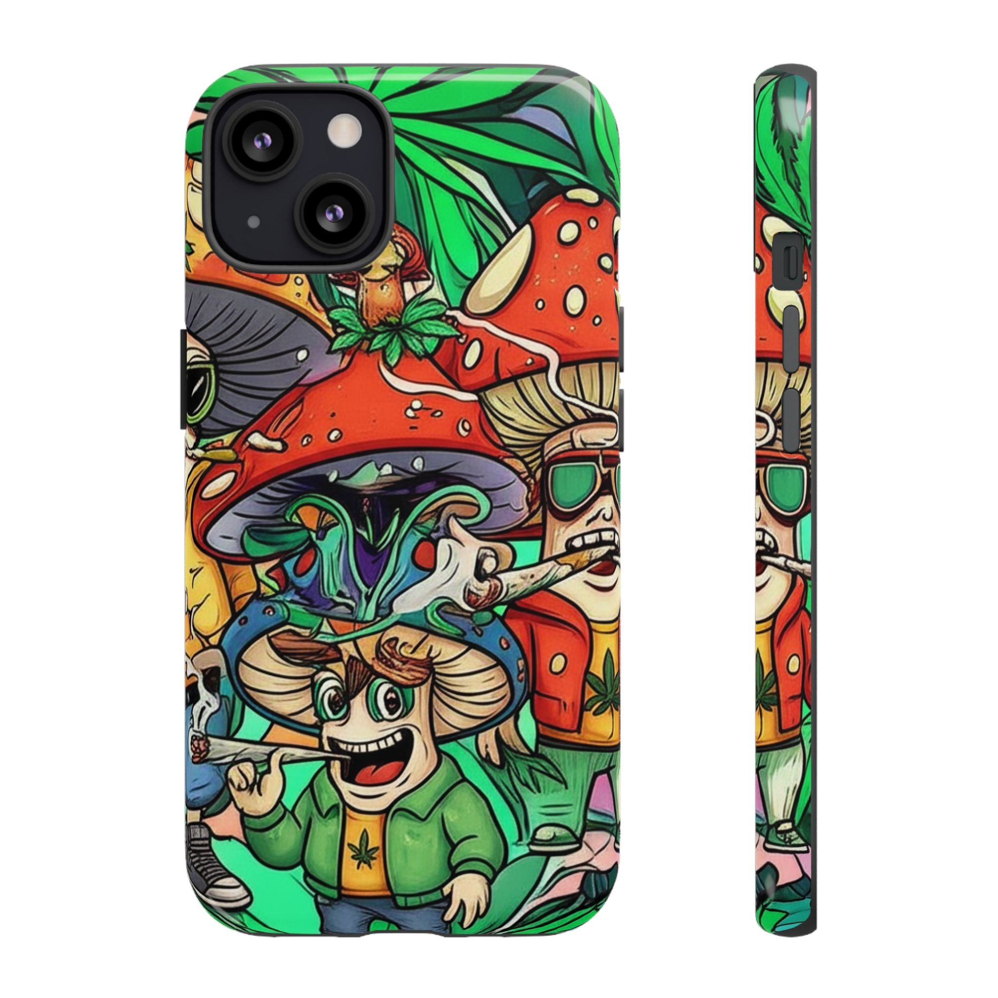 Vibrant Phone Case Featuring Funky Mushroom Art, Tough Cases, Trendy Accessories, Unique Gifts, Eclectic Style, Phone Protection