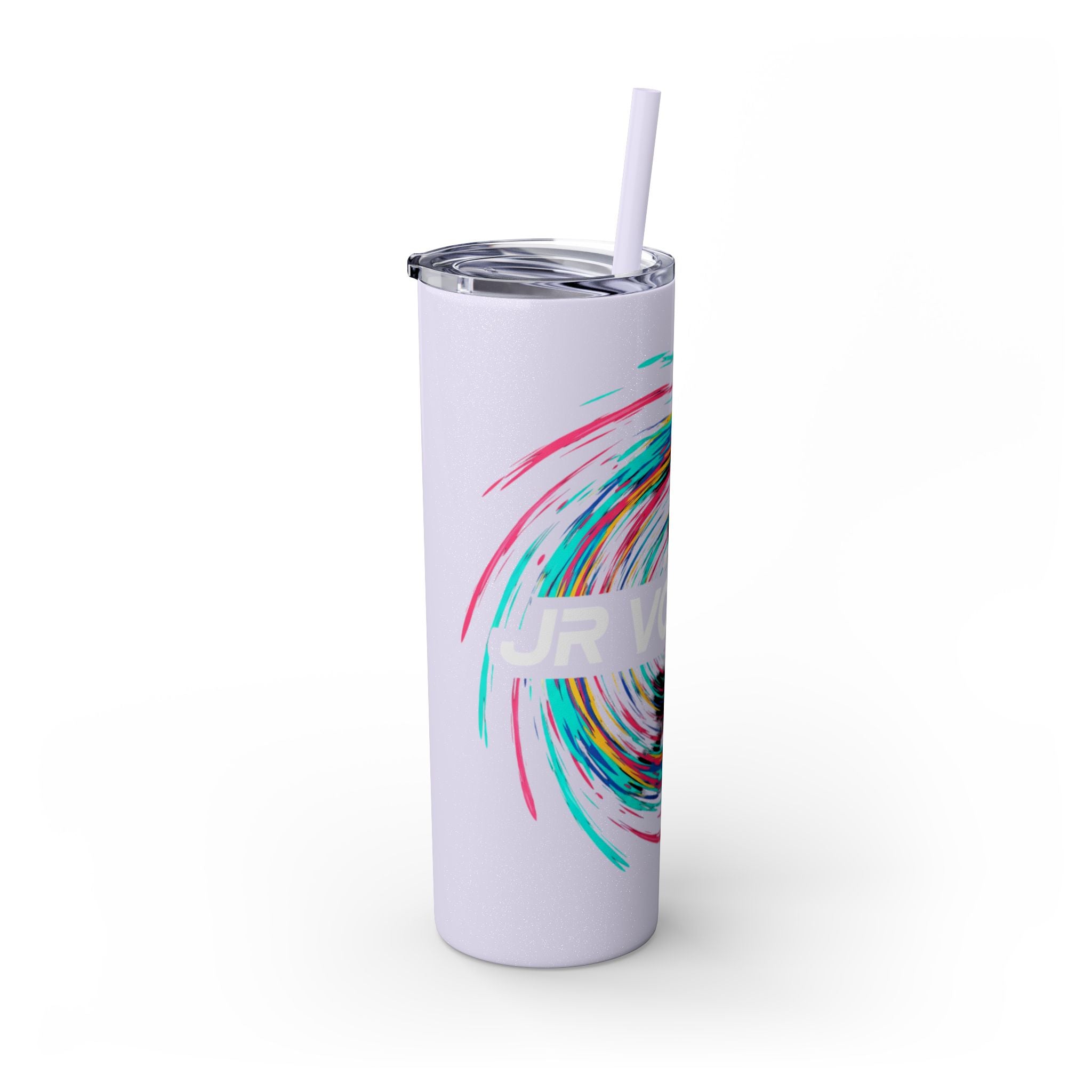 Colorful Swirl Skinny Tumbler with Straw, 20oz | Insulated Drinkware | Perfect for Gifts, Travel, Office, Beach, Summer Vibes