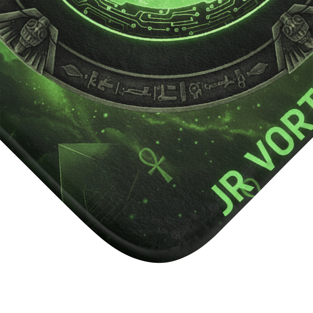 Mystical Spiral Bath Mat - JR Vortex Python Theme, Boho Home Decor, Unique Bathroom Accent, Gift for Esoteric Enthusiasts, Green Energy Mat