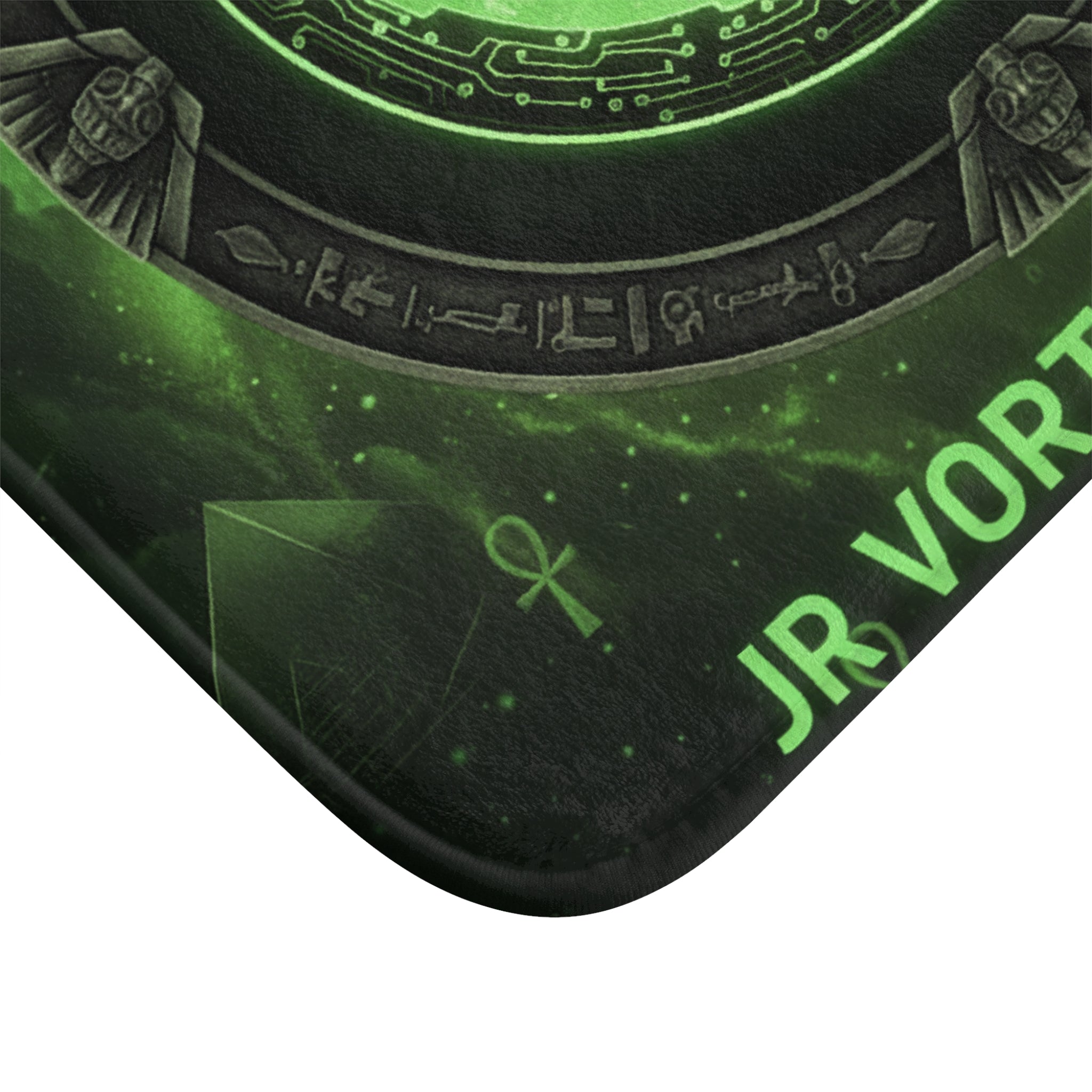 Mystical Spiral Bath Mat - JR Vortex Python Theme, Boho Home Decor, Unique Bathroom Accent, Gift for Esoteric Enthusiasts, Green Energy Mat