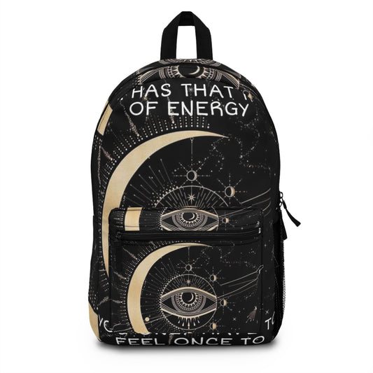 Mystical Energy Graphic Backpack, Boho Tote, Everyday Carry Bag, Student School Pack, Astrology Gifts