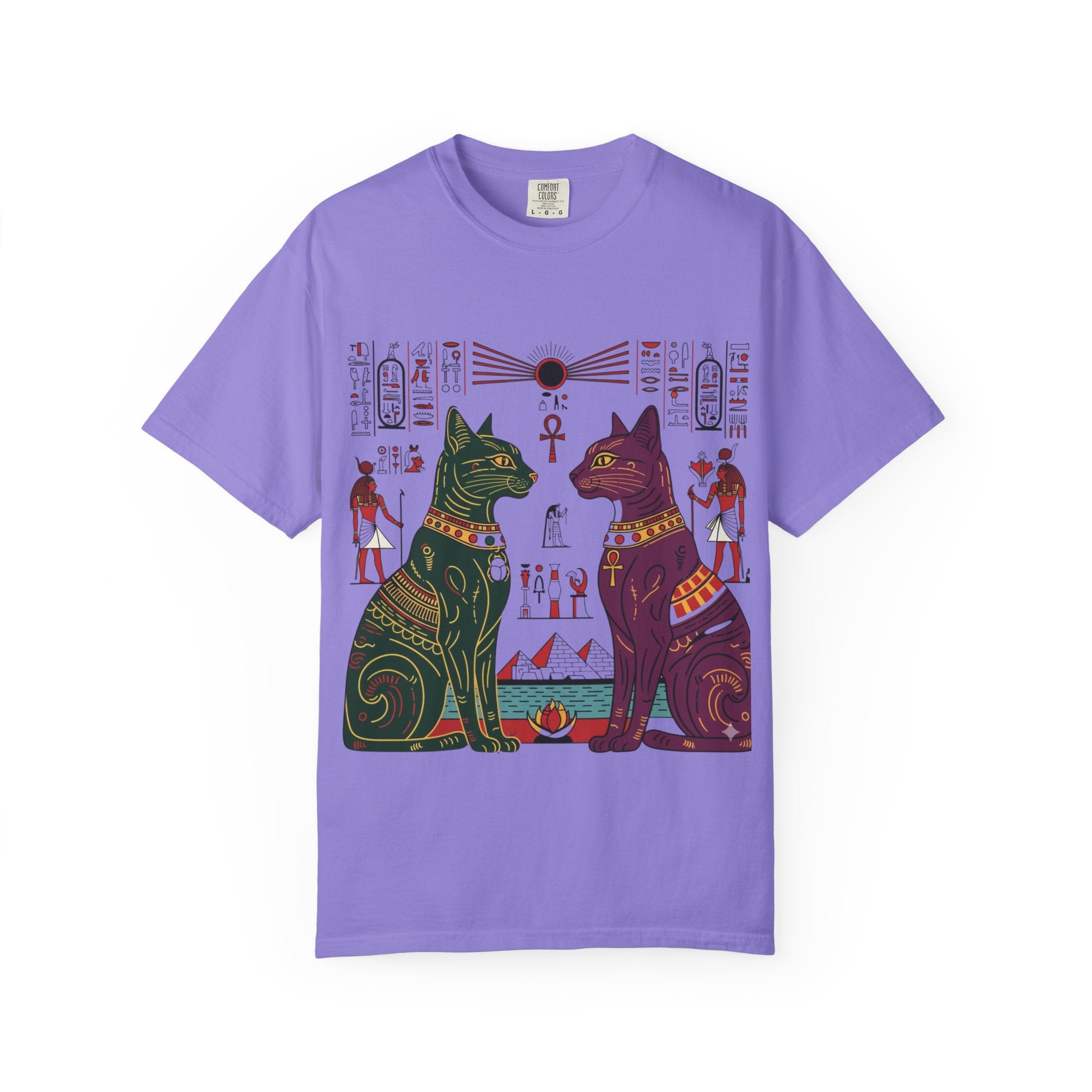 Egyptian Cat Graphic Tee, Vintage Style Shirt, Unisex T-shirt, Cat Lover Gift, Unique Retro Apparel