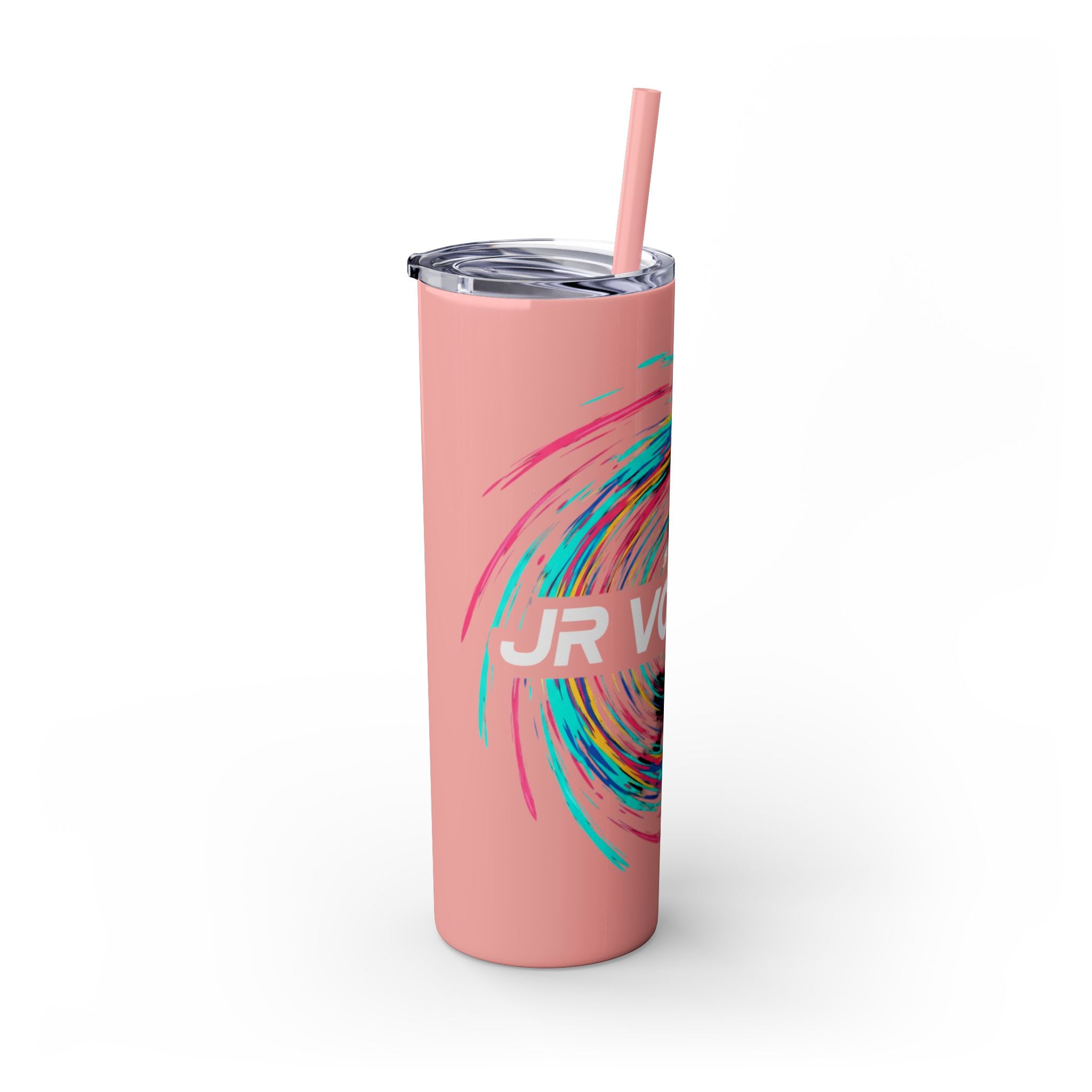 Colorful Swirl Skinny Tumbler with Straw, 20oz | Insulated Drinkware | Perfect for Gifts, Travel, Office, Beach, Summer Vibes