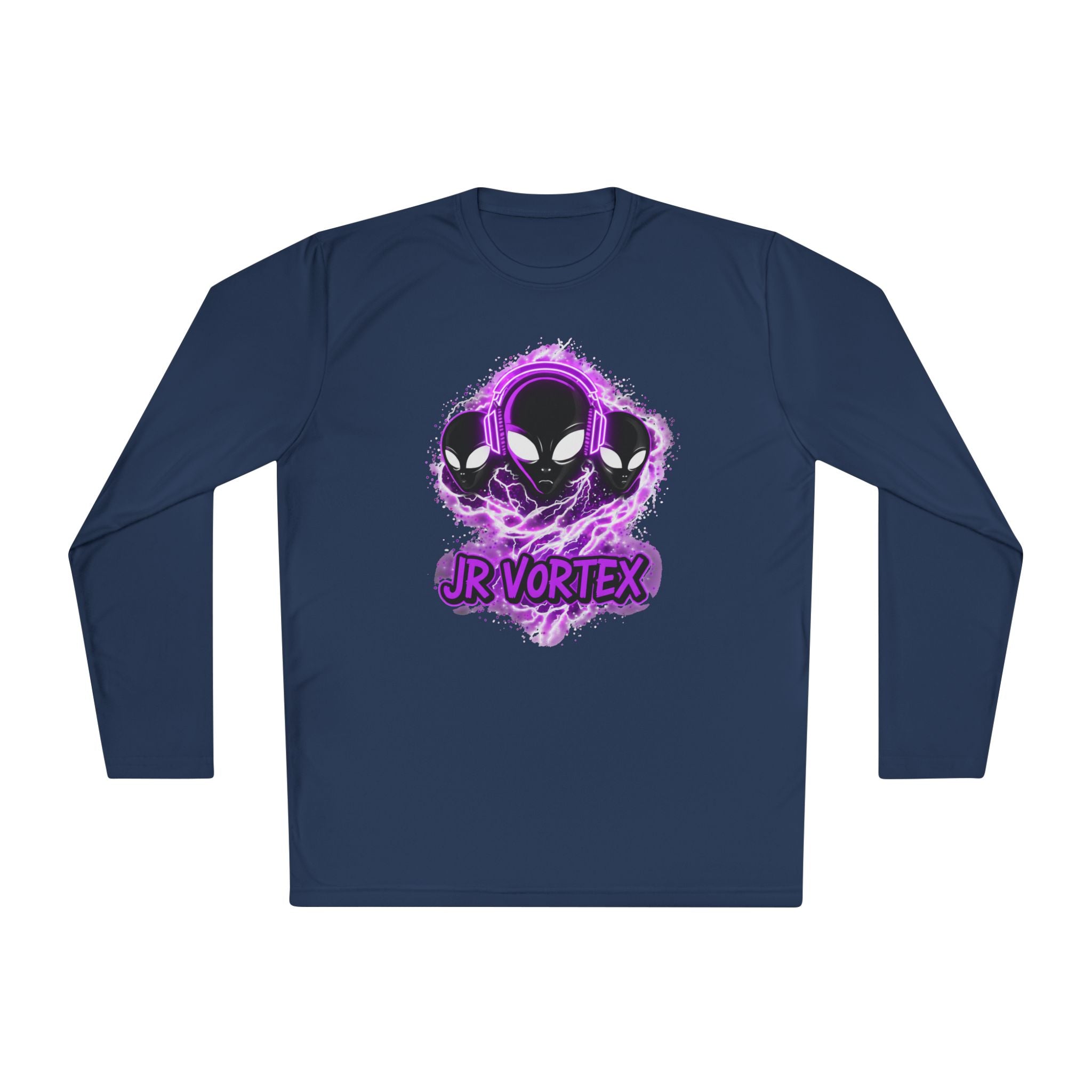 Alien Vortex Long Sleeve Tee — 'JR VORTEX' Graphic Sci‑Fi Shirt