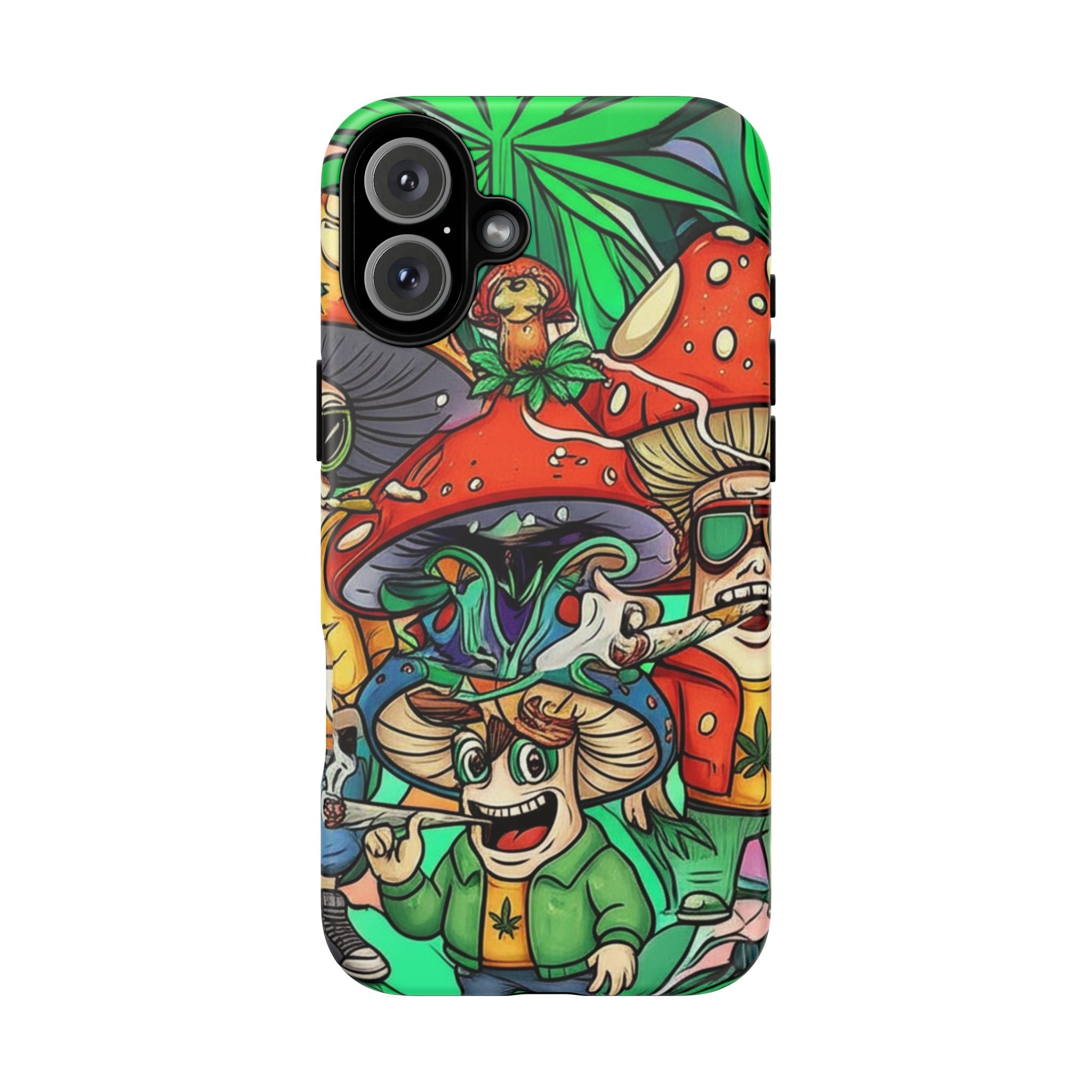 Vibrant Phone Case Featuring Funky Mushroom Art, Tough Cases, Trendy Accessories, Unique Gifts, Eclectic Style, Phone Protection