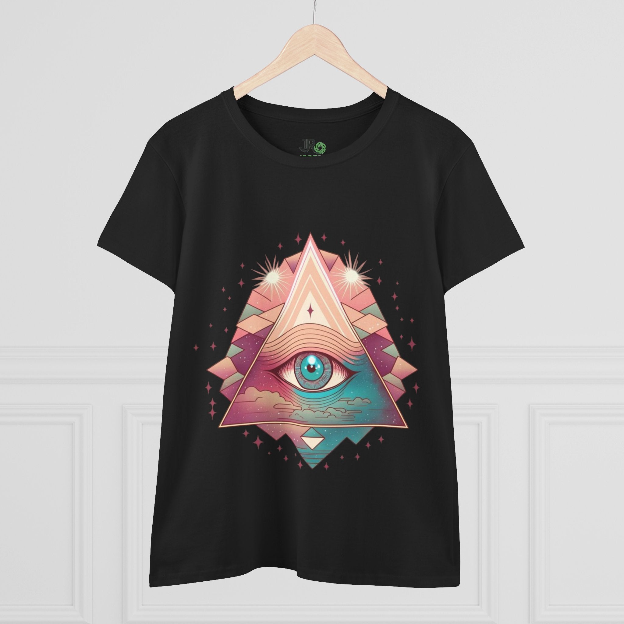 Mystical Eye Graphic Tee, Boho T-Shirt for Women, Casual Summer Shirt, Symbolic Gift, Unique Festival Wear, Psychedelic Apparel