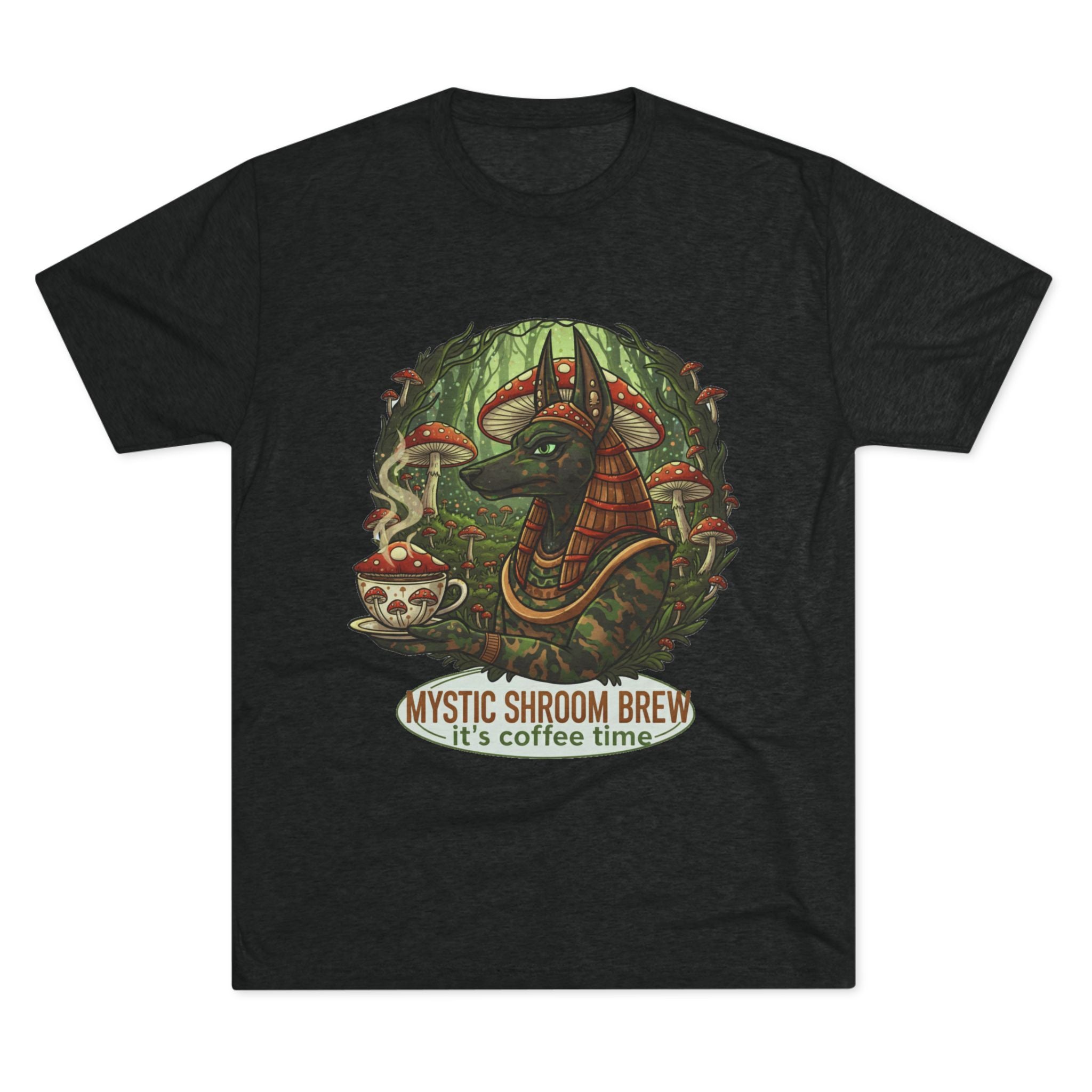 Mystic Shroom Brew Tee, Coffee Lover Shirt, Unisex Graphic Tee, Casual Wear, Nature Inspired Apparel, Unique Gift for Him or Her
