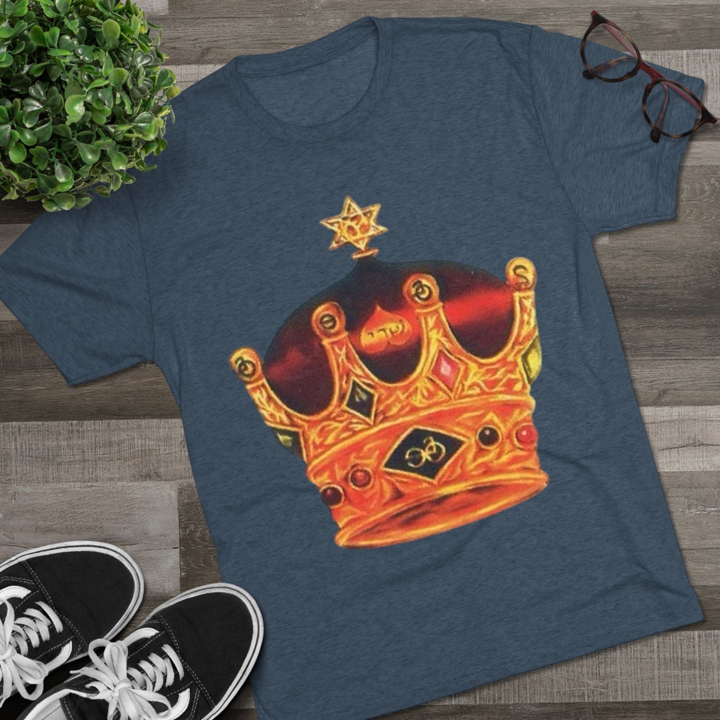 Crowned Glory Tee | Unisex Tri-Blend Crew Tee, King Shirt for Royalty, Everyday Casual Wear, Gift for Birthday, Unique Art Tee