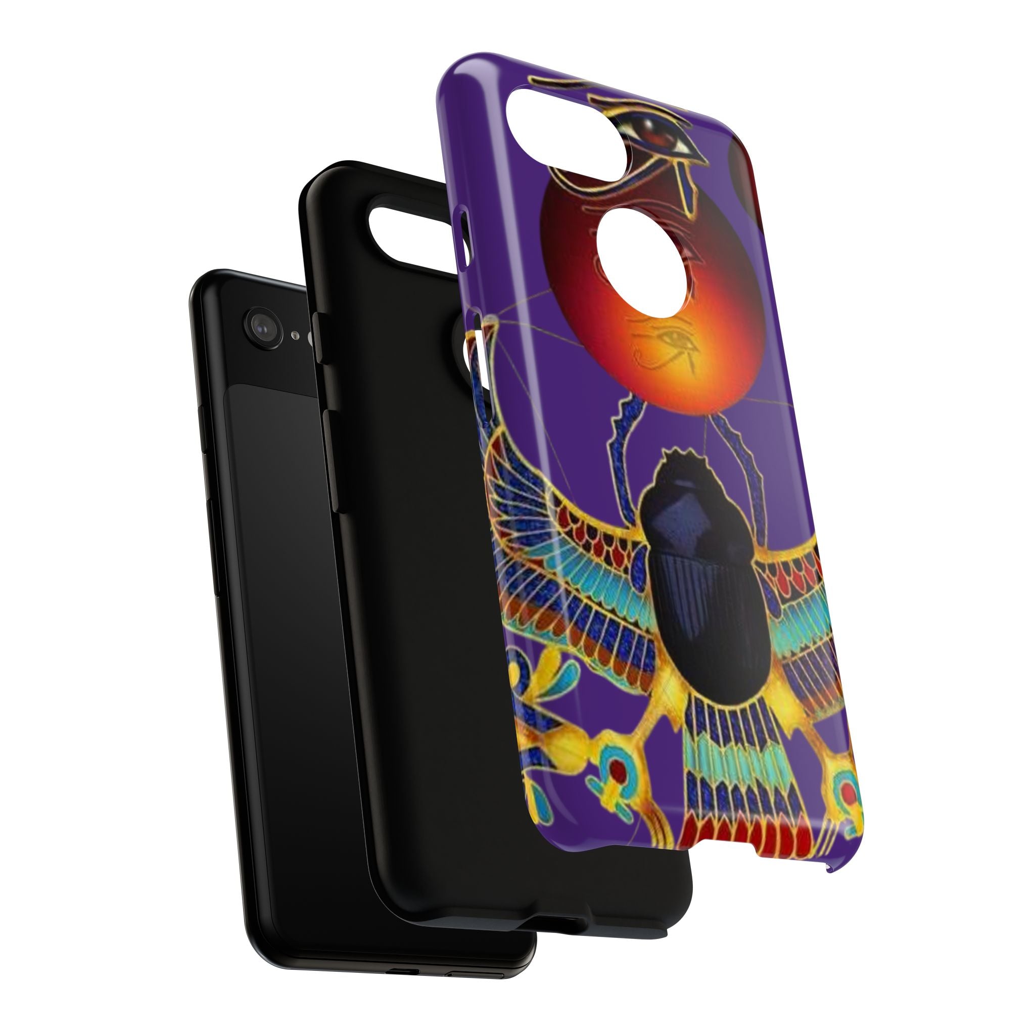Colorful Phone Case with Egyptian-Inspired Design, Tough Cases for Gift, Phone Protection, Unique Accessories, Festival Style, Phone Cover