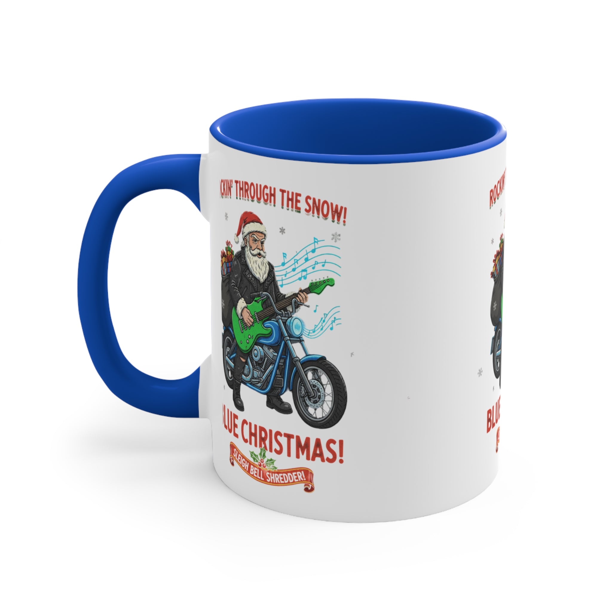 11oz Custom Accent Mug With Blue White Green White Red White Pink White