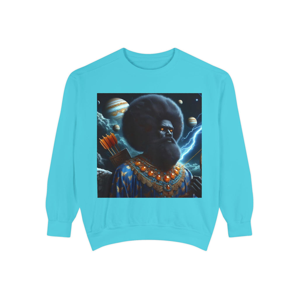 Cosmic Vibes Sweatshirt, Unisex Garment-Dyed Crewneck Sweatshirt, Unique Art Apparel, Fashion Gift, Space-Inspired Clothing, Trendy Casual