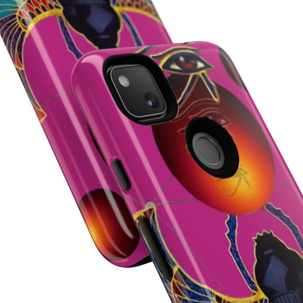 Vibrant Phone Case with Egyptian Inspired Design, Durable Phone Cover, Unique Gift for Her, Artful Accessory for Everyday Use