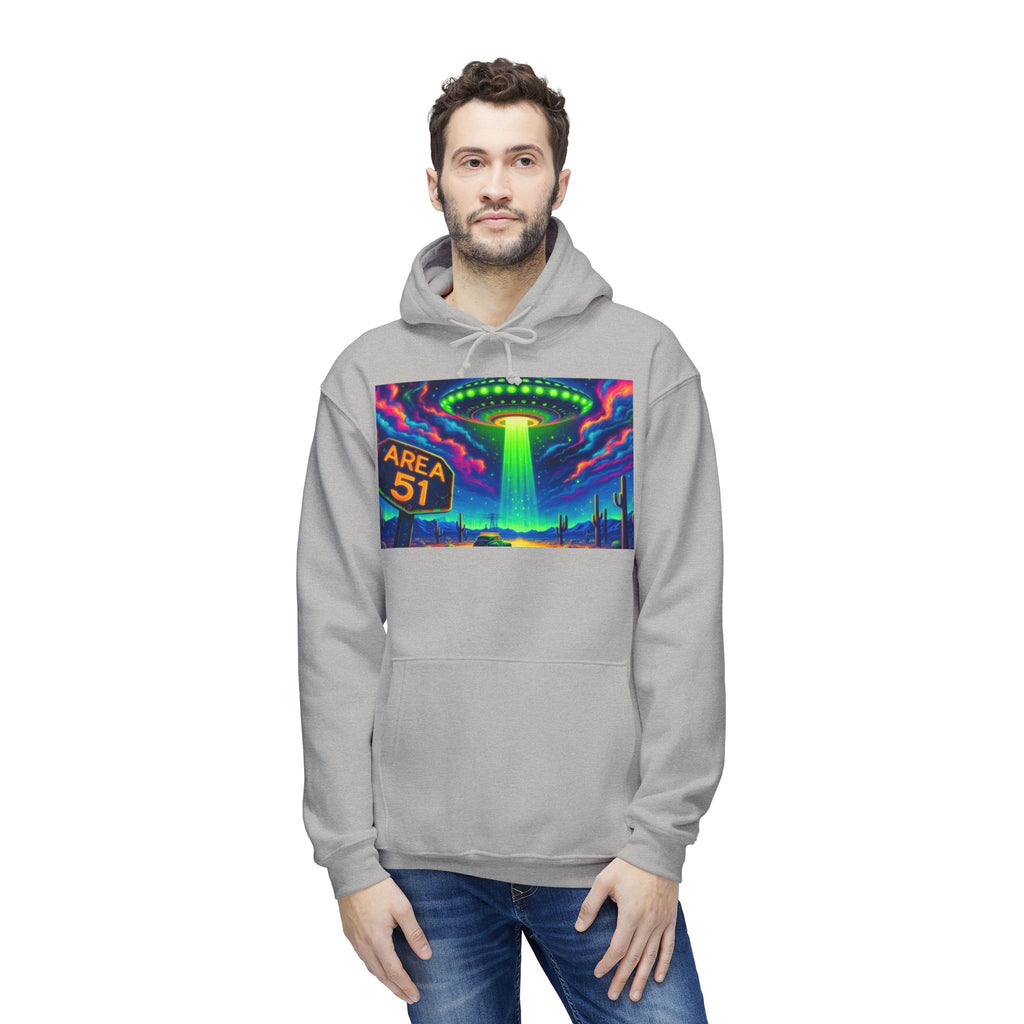 Alien Abduction Hoodie, Area 51 Graphic, Unisex Sweatshirt, Fun Gift for UFO Lovers, Cozy Outerwear, Conspiracy Themed Apparel