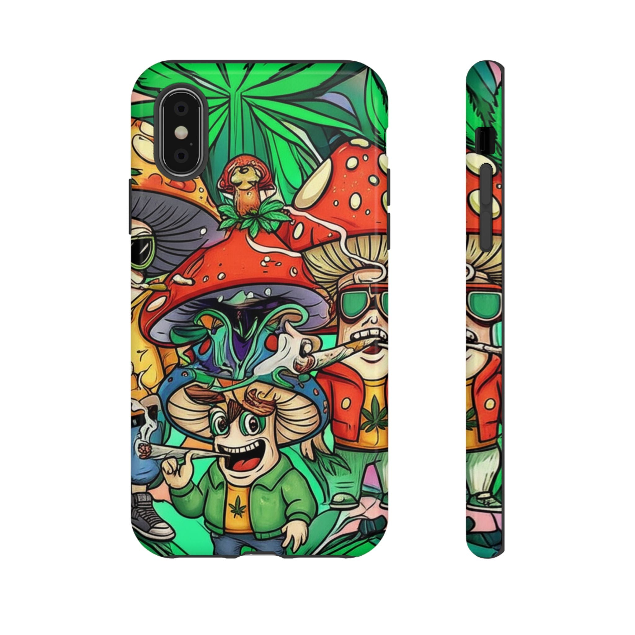 Vibrant Phone Case Featuring Funky Mushroom Art, Tough Cases, Trendy Accessories, Unique Gifts, Eclectic Style, Phone Protection