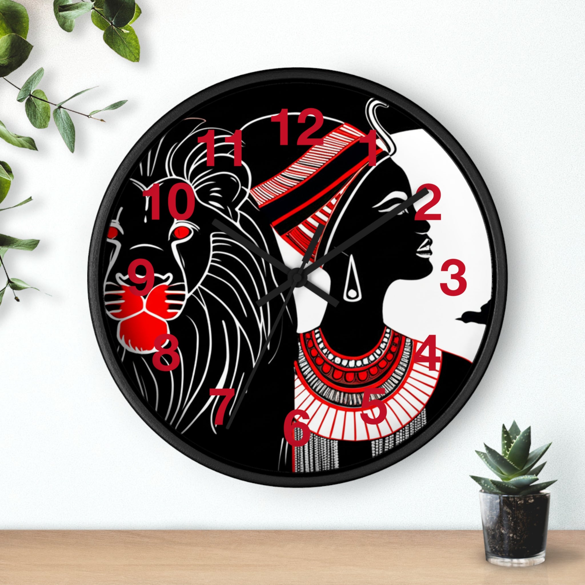 African Heritage Wall Clock, Cultural Home Decor, Unique Gift for Her, Bohemian Accent, Artistic Wall Decoration