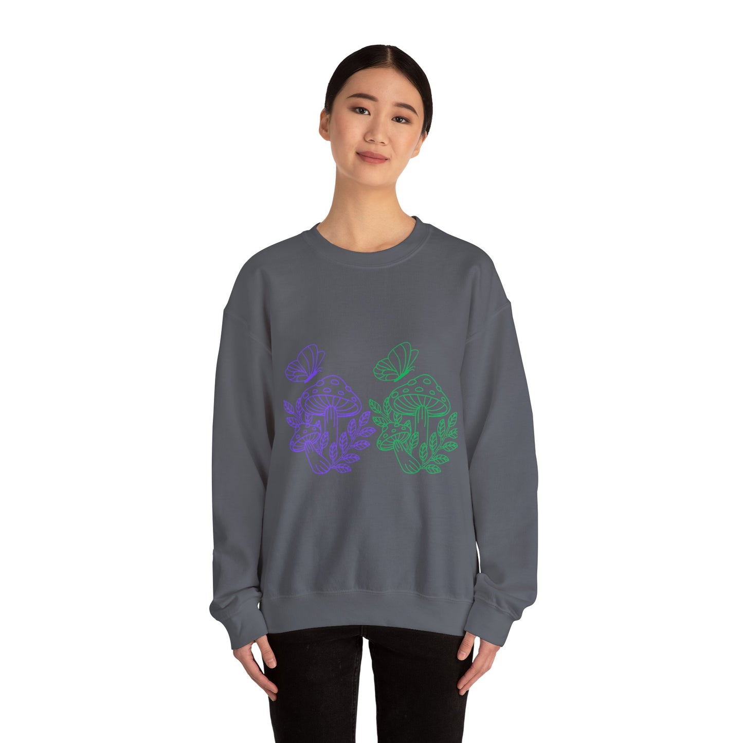 Whimsical Mushroom Crewneck Sweatshirt, Cozy Unisex Sweater, Nature-Inspired Apparel, Perfect for Gifts, Spring Style, Casual Comfort