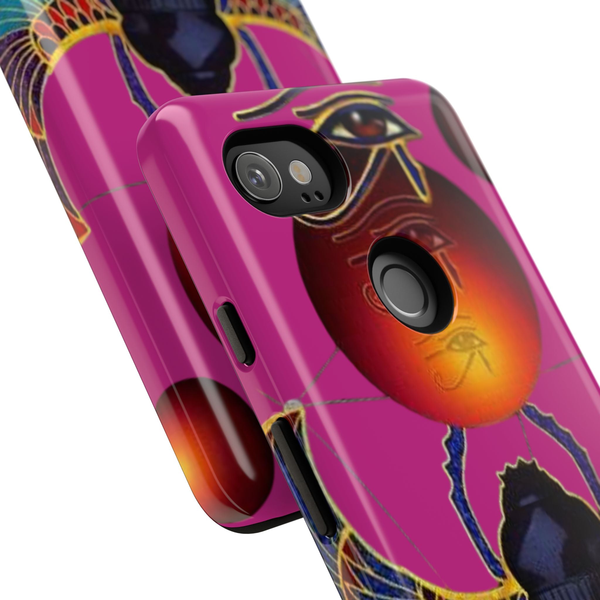 Vibrant Phone Case with Egyptian Inspired Design, Durable Phone Cover, Unique Gift for Her, Artful Accessory for Everyday Use