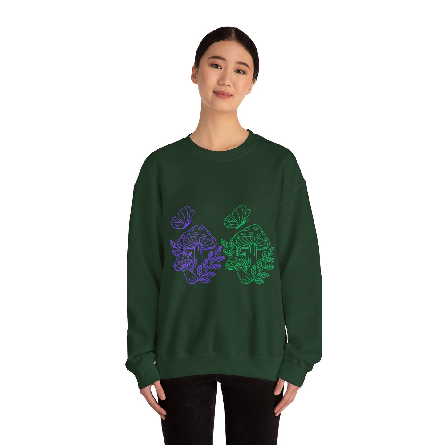 Whimsical Mushroom Crewneck Sweatshirt, Cozy Unisex Sweater, Nature-Inspired Apparel, Perfect for Gifts, Spring Style, Casual Comfort