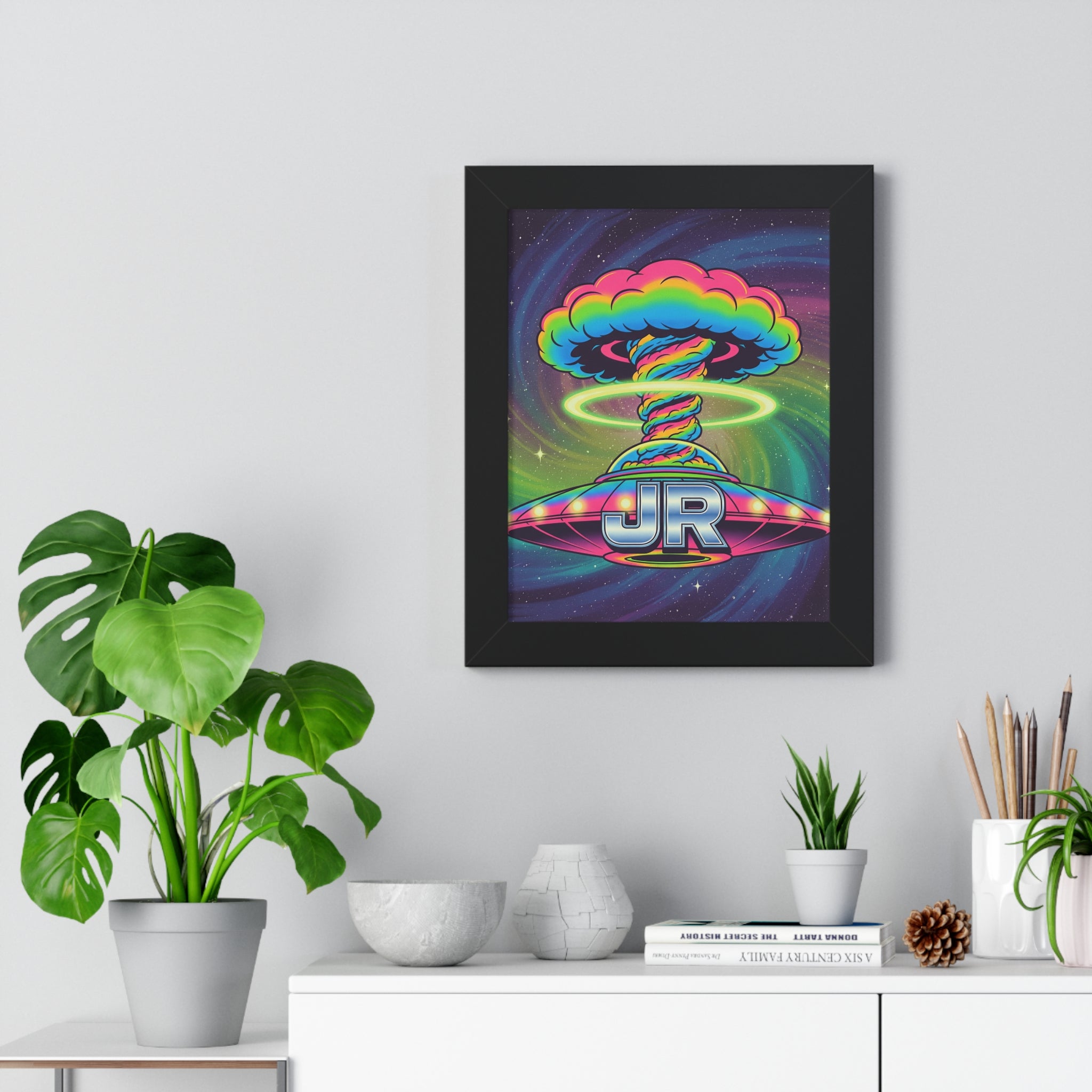 Vibrant Framed Vertical Poster - Retro Art for Home Décor, Gift for Friends, Wall Art, Colorful Art Print, Unique Room Accent