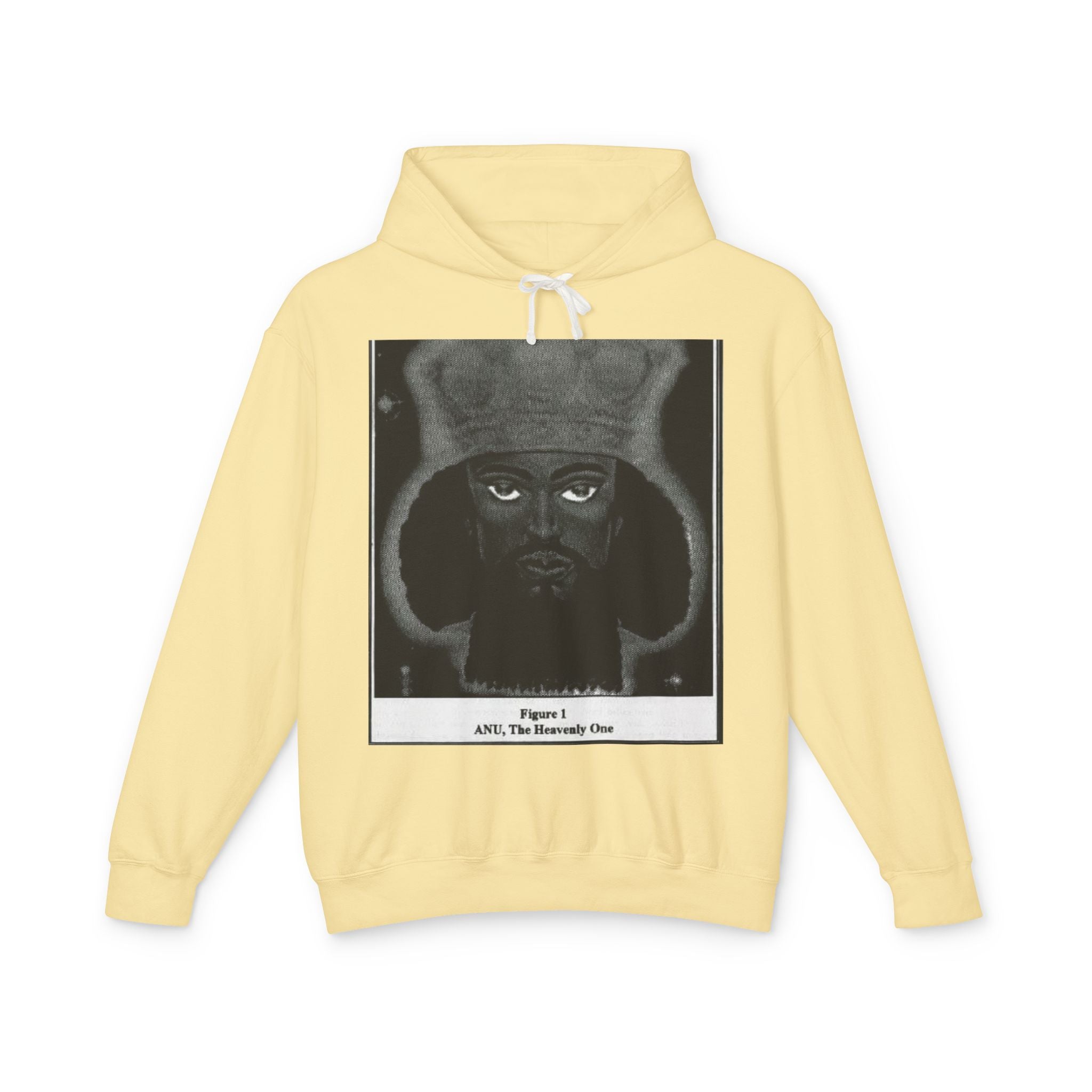 Artistic Unisex Lightweight Hooded Sweatshirt, Unique Graphic Hoodie, Anu The Heavenly One Design, Comfort Wear, Streetwear Style