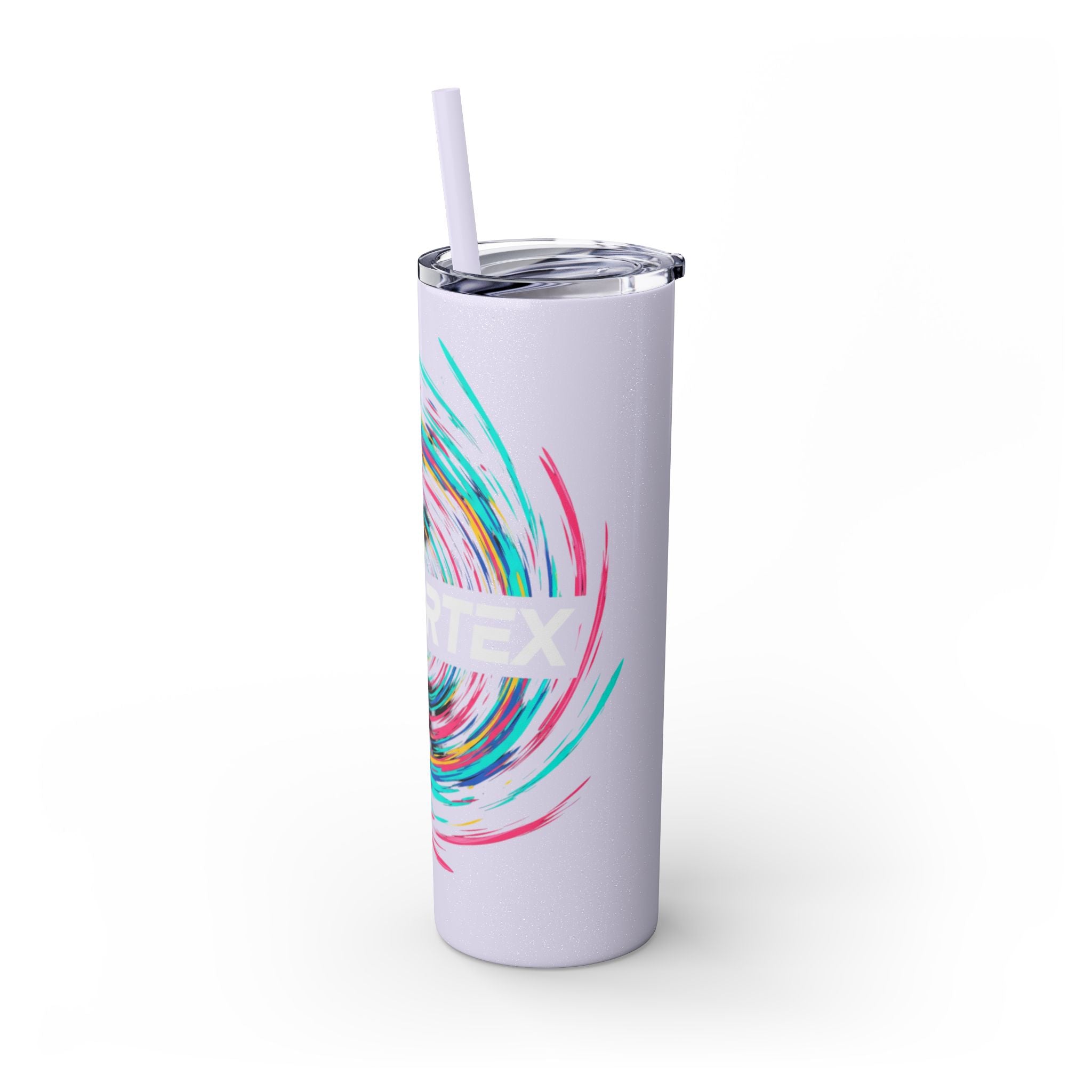 Colorful Swirl Skinny Tumbler with Straw, 20oz | Insulated Drinkware | Perfect for Gifts, Travel, Office, Beach, Summer Vibes