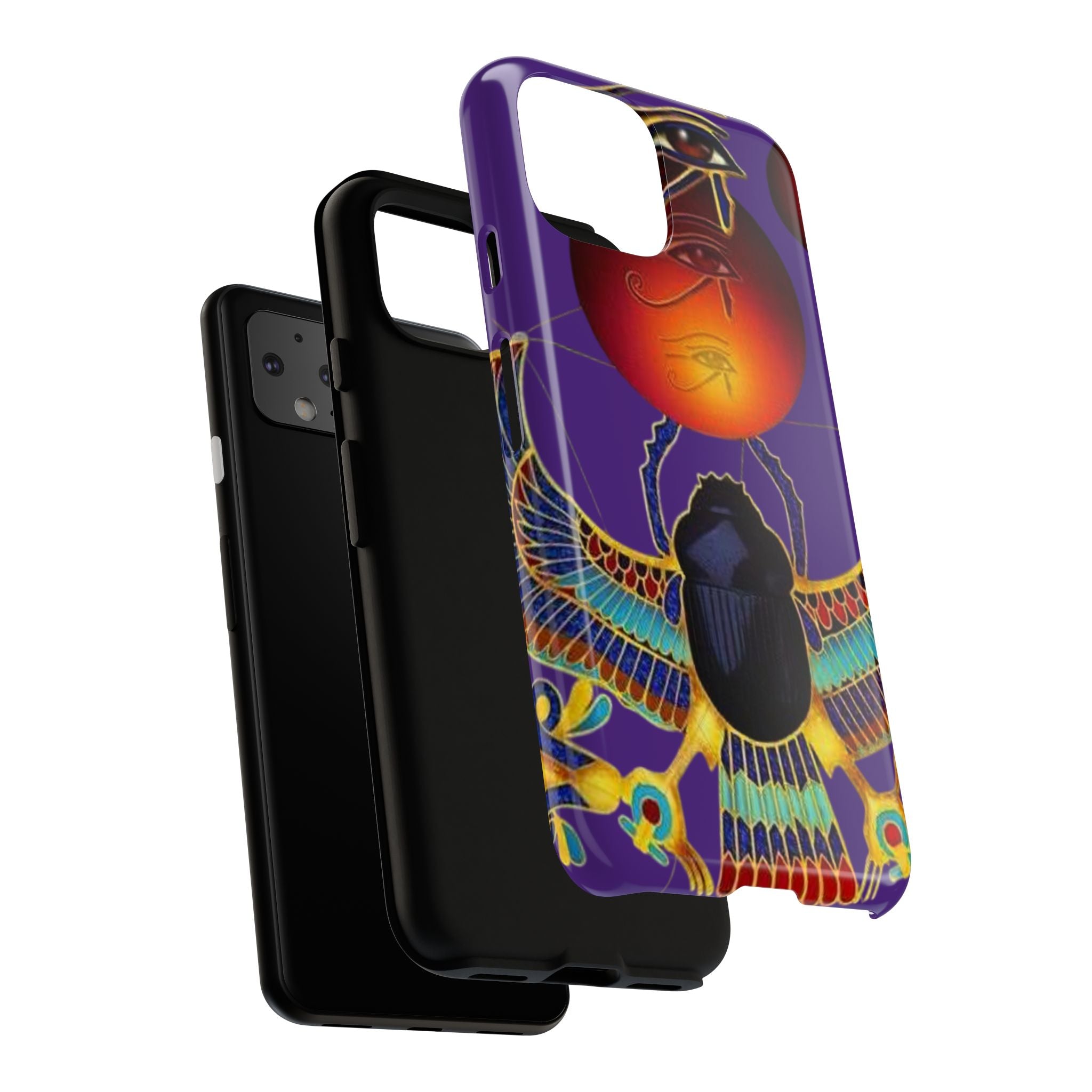 Colorful Phone Case with Egyptian-Inspired Design, Tough Cases for Gift, Phone Protection, Unique Accessories, Festival Style, Phone Cover